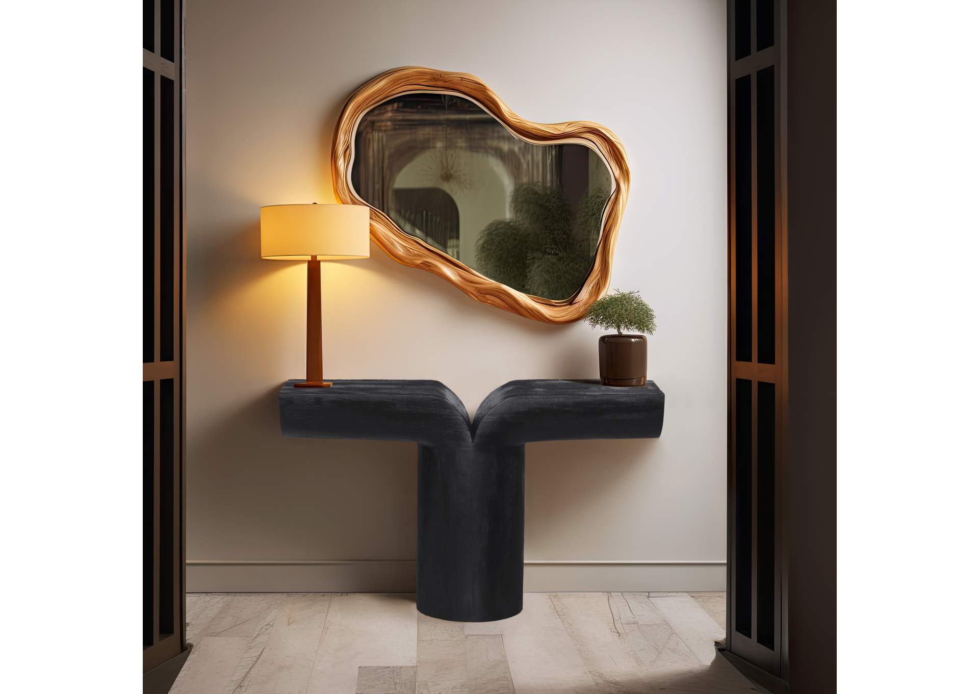 Tee Black Console Table,Meridian Furniture