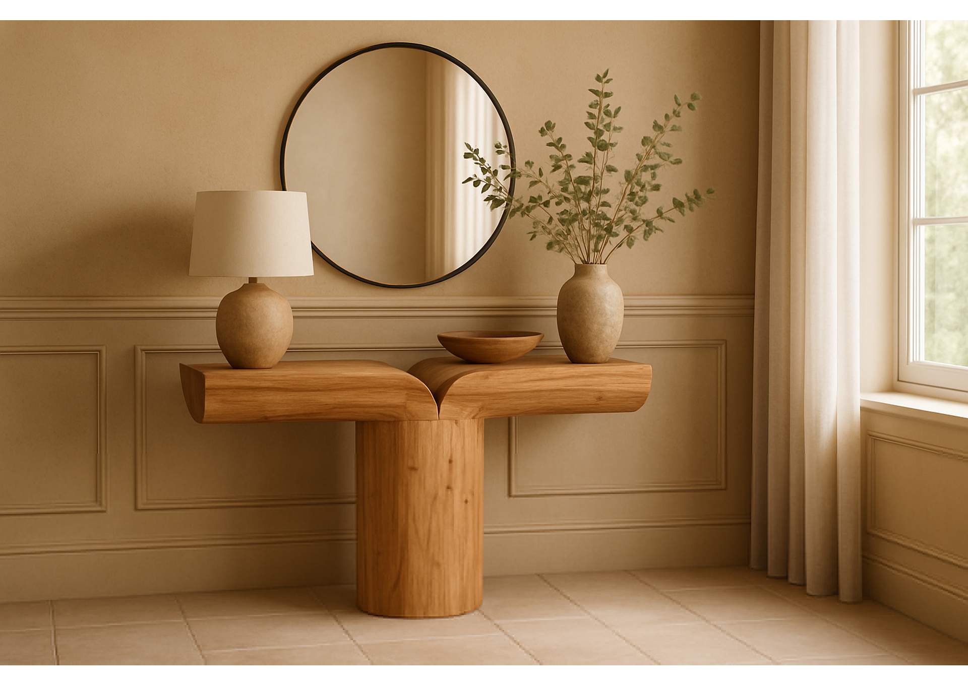 Tee Oak Console Table,Meridian Furniture