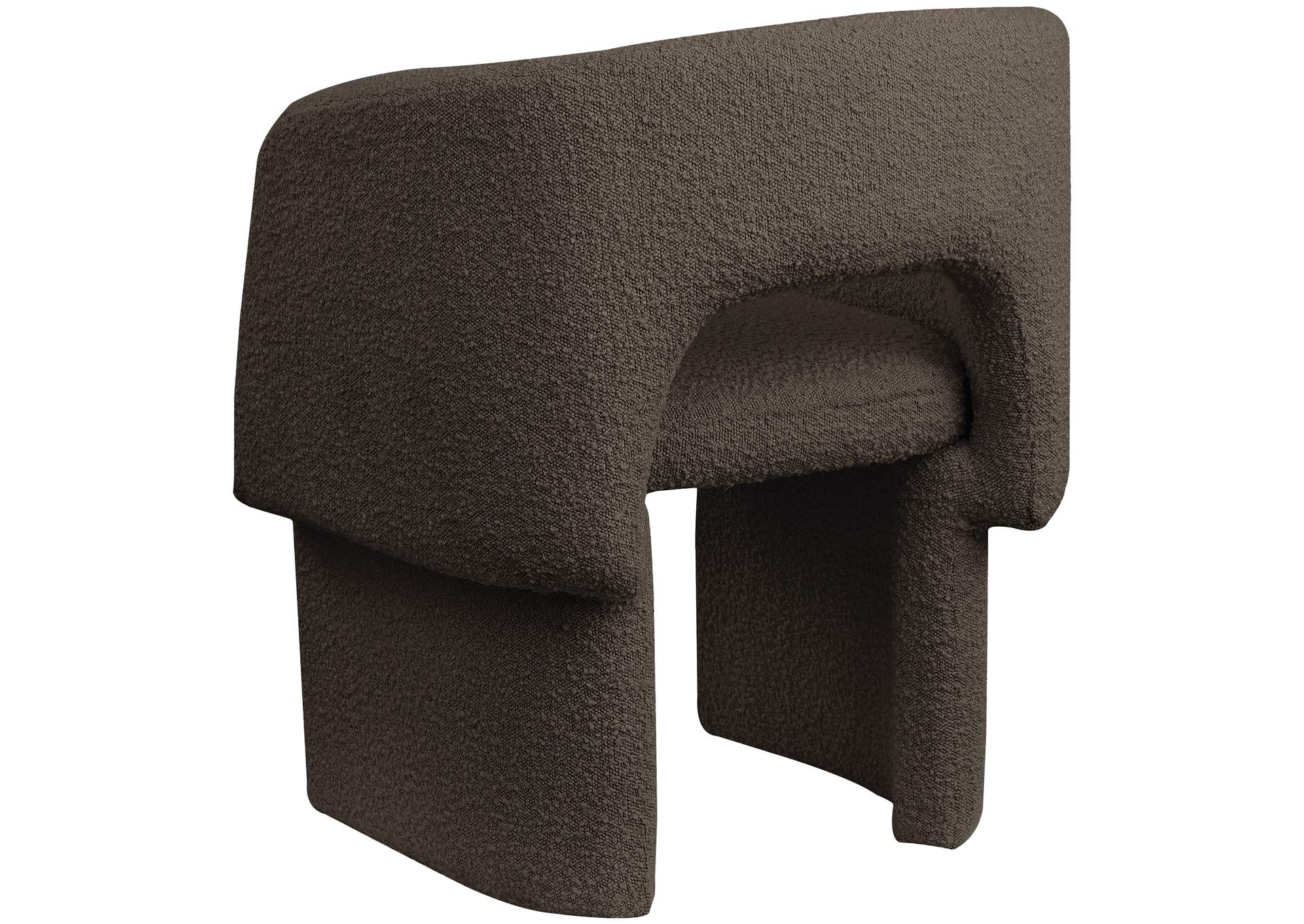Emmet Brown Boucle Fabric Dining Chair - Accent Chair,Meridian Furniture