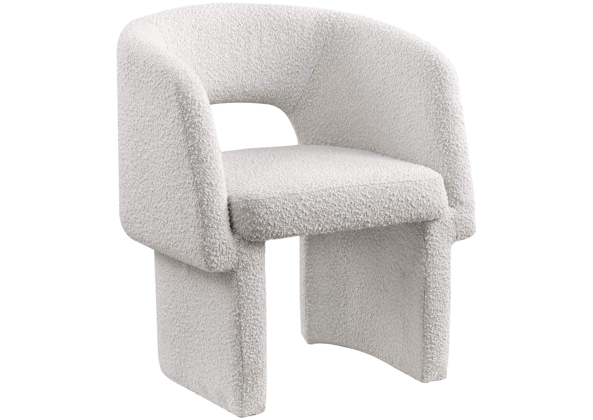 Emmet Cream Boucle Fabric Dining Chair - Accent Chair,Meridian Furniture