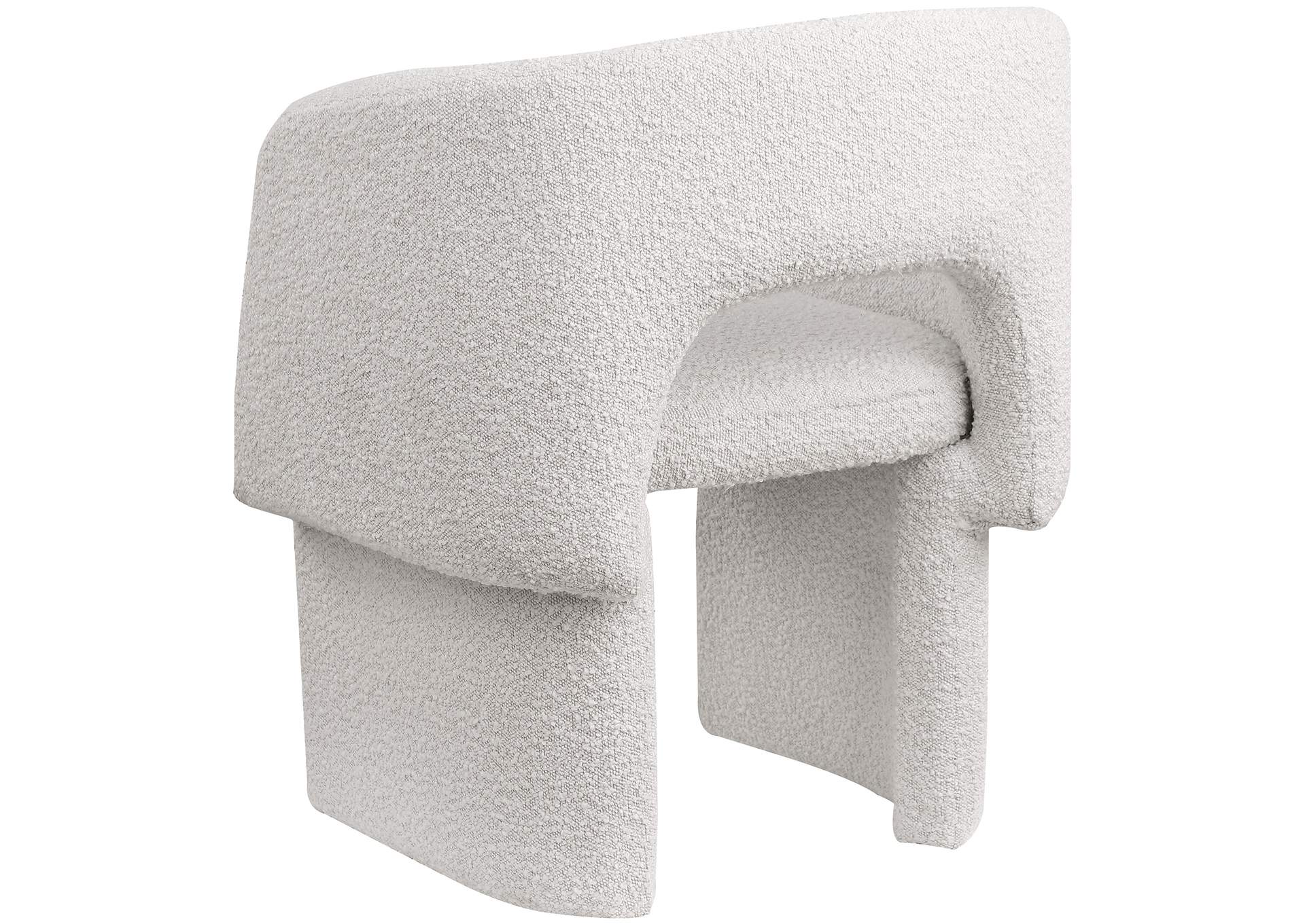 Emmet Cream Boucle Fabric Dining Chair - Accent Chair,Meridian Furniture
