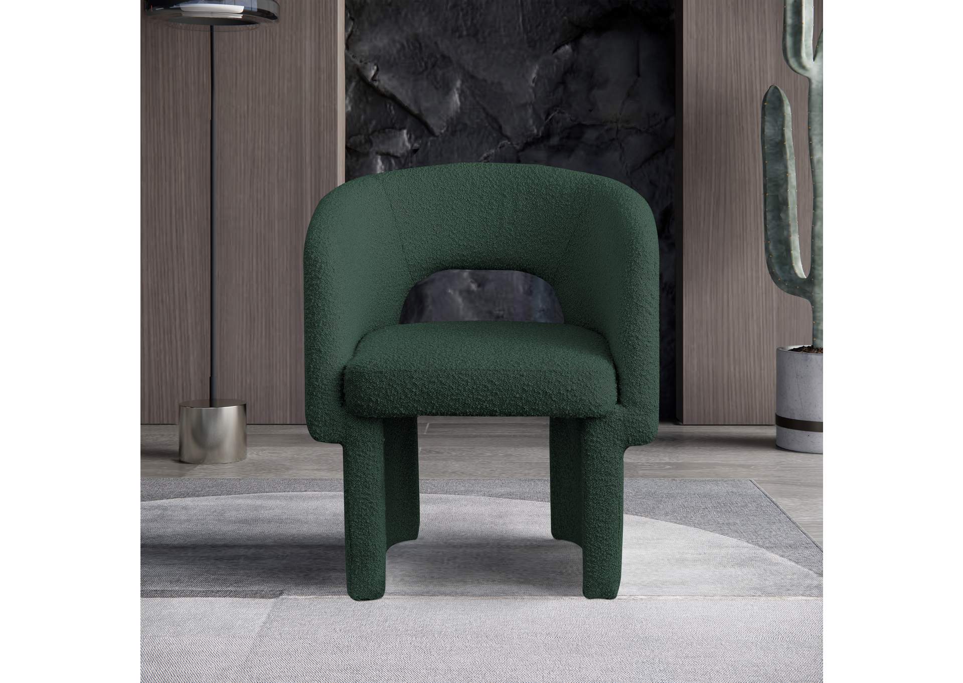 Emmet Green Boucle Fabric Dining Chair - Accent Chair,Meridian Furniture