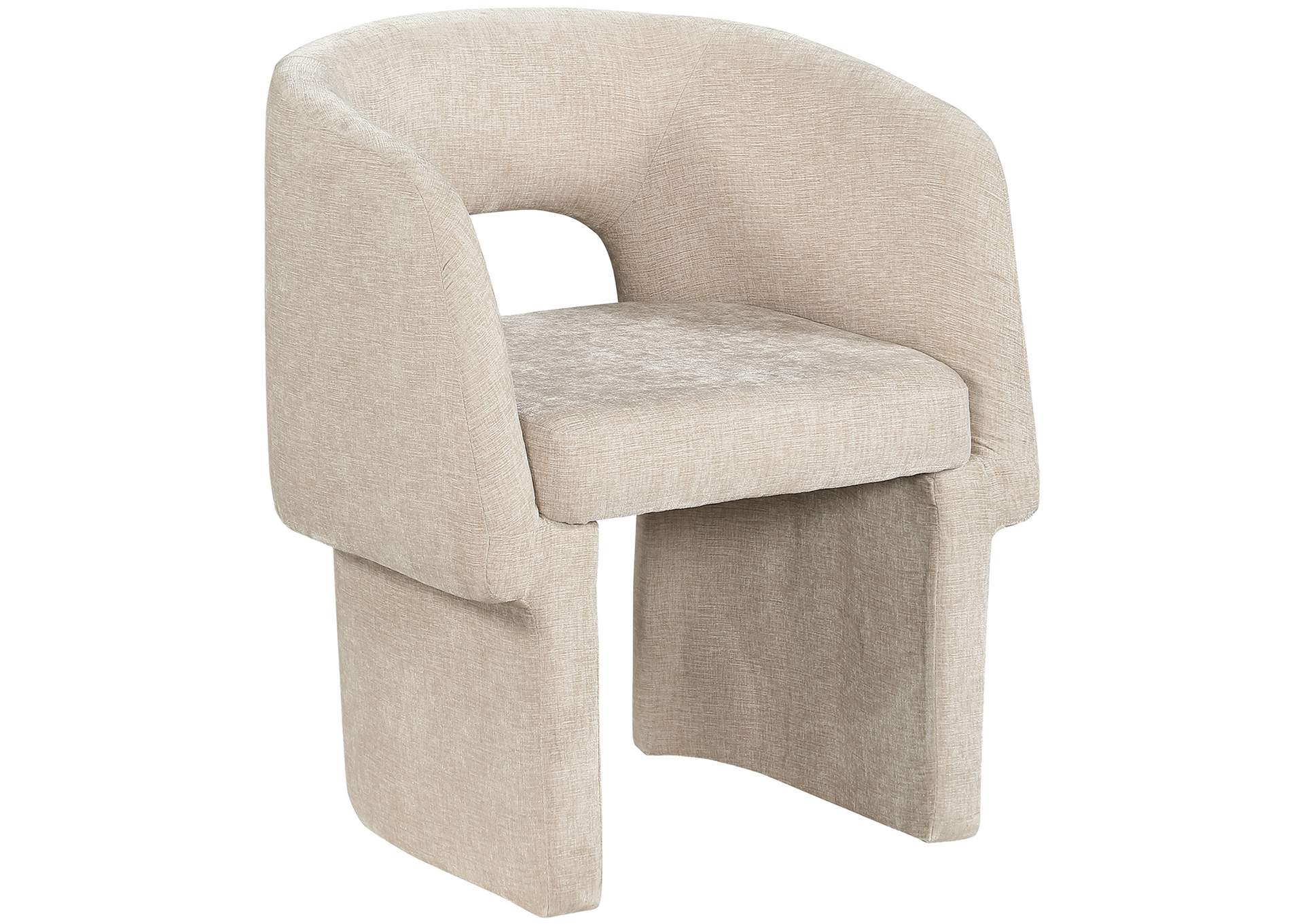 Emmet Beige Chenille Fabric Dining Chair - Accent Chair,Meridian Furniture