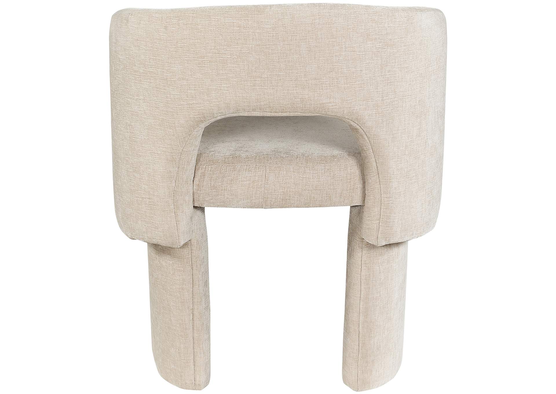 Emmet Beige Chenille Fabric Dining Chair - Accent Chair,Meridian Furniture