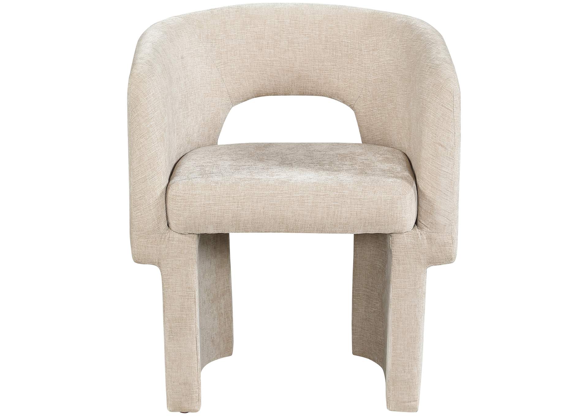 Emmet Beige Chenille Fabric Dining Chair - Accent Chair,Meridian Furniture