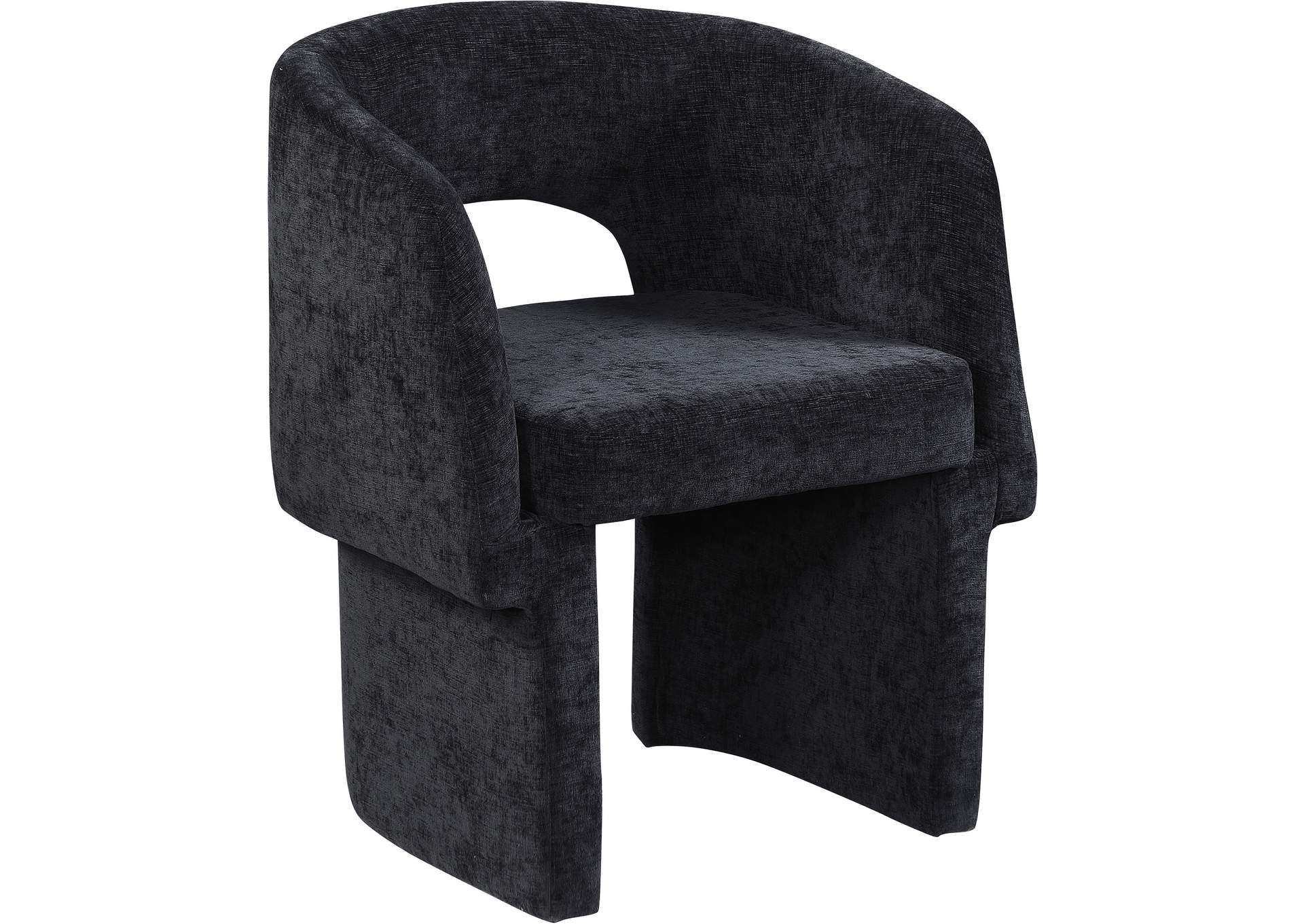 Emmet Black Chenille Fabric Dining Chair - Accent Chair,Meridian Furniture