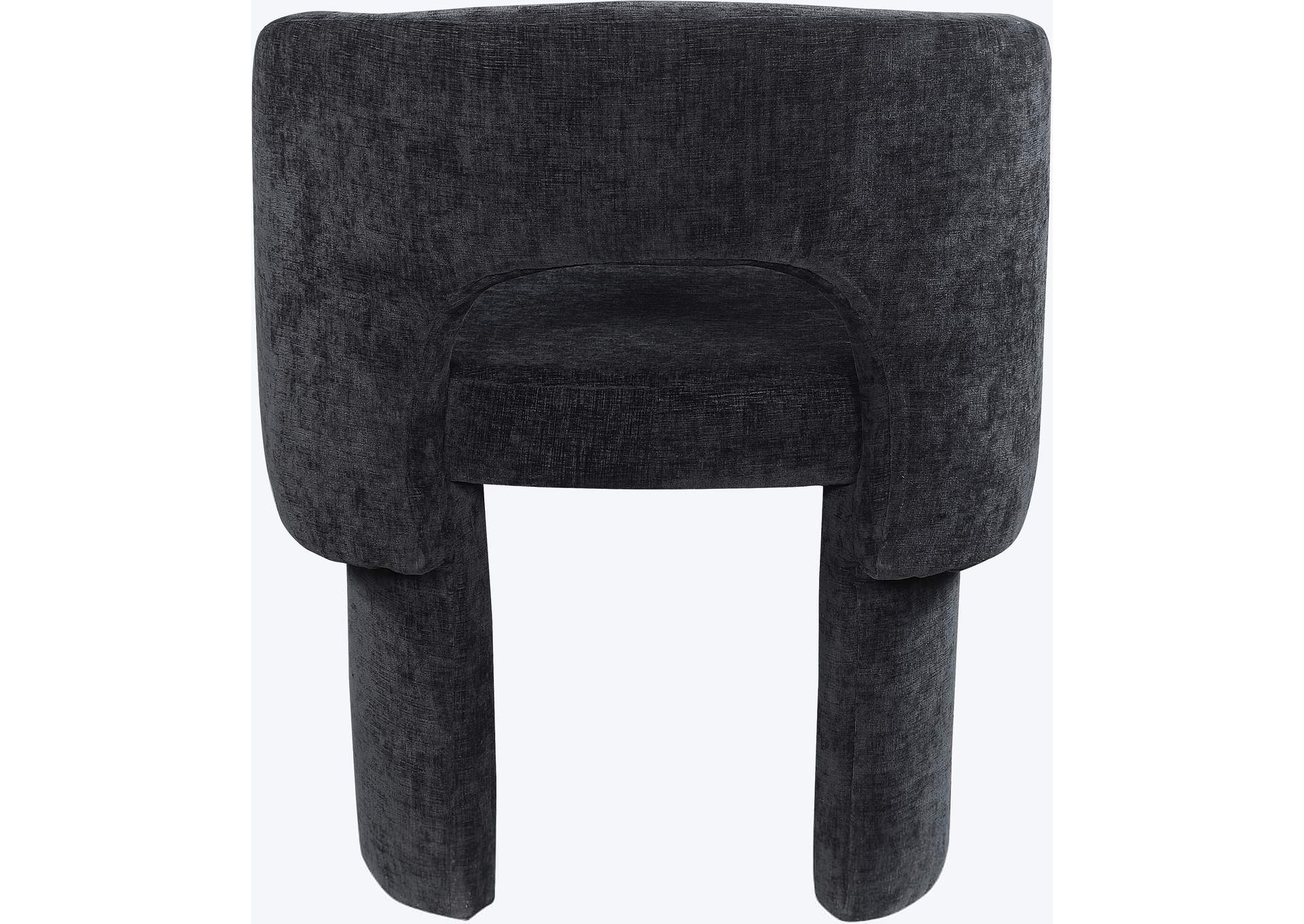 Emmet Black Chenille Fabric Dining Chair - Accent Chair,Meridian Furniture