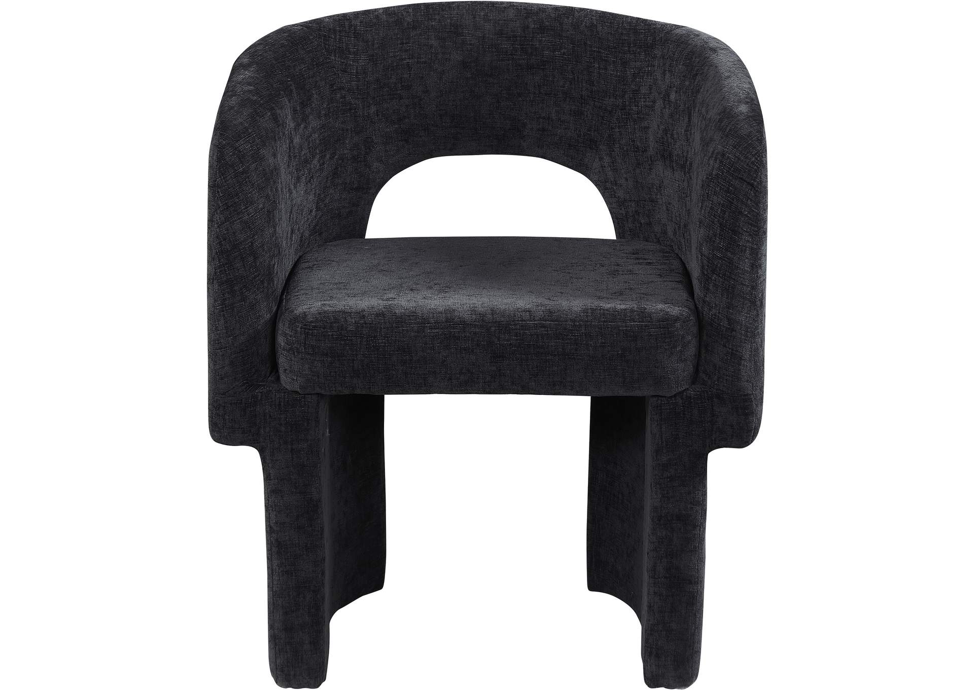 Emmet Black Chenille Fabric Dining Chair - Accent Chair,Meridian Furniture