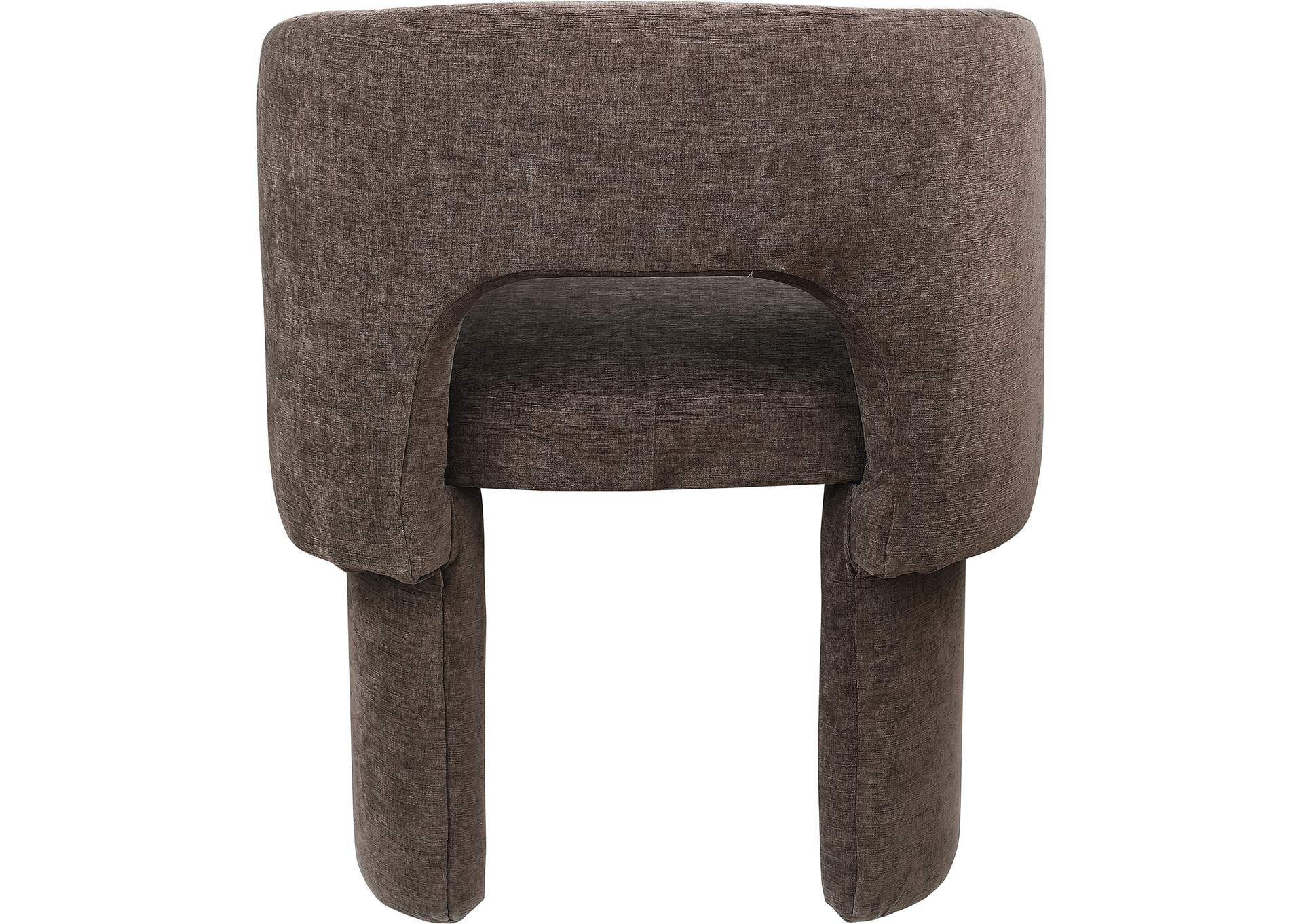 Emmet Brown Chenille Fabric Dining Chair - Accent Chair,Meridian Furniture
