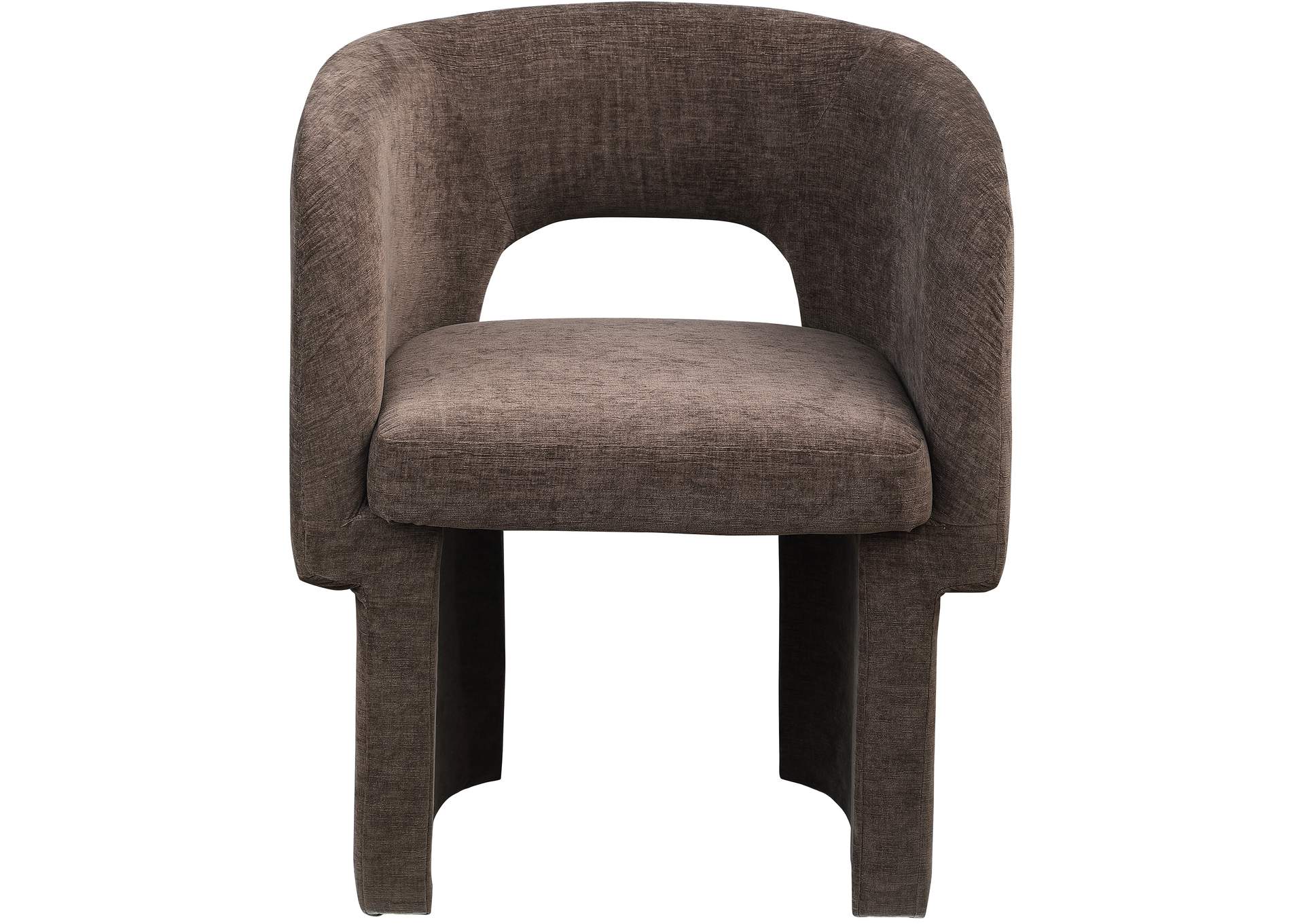 Emmet Brown Chenille Fabric Dining Chair - Accent Chair,Meridian Furniture