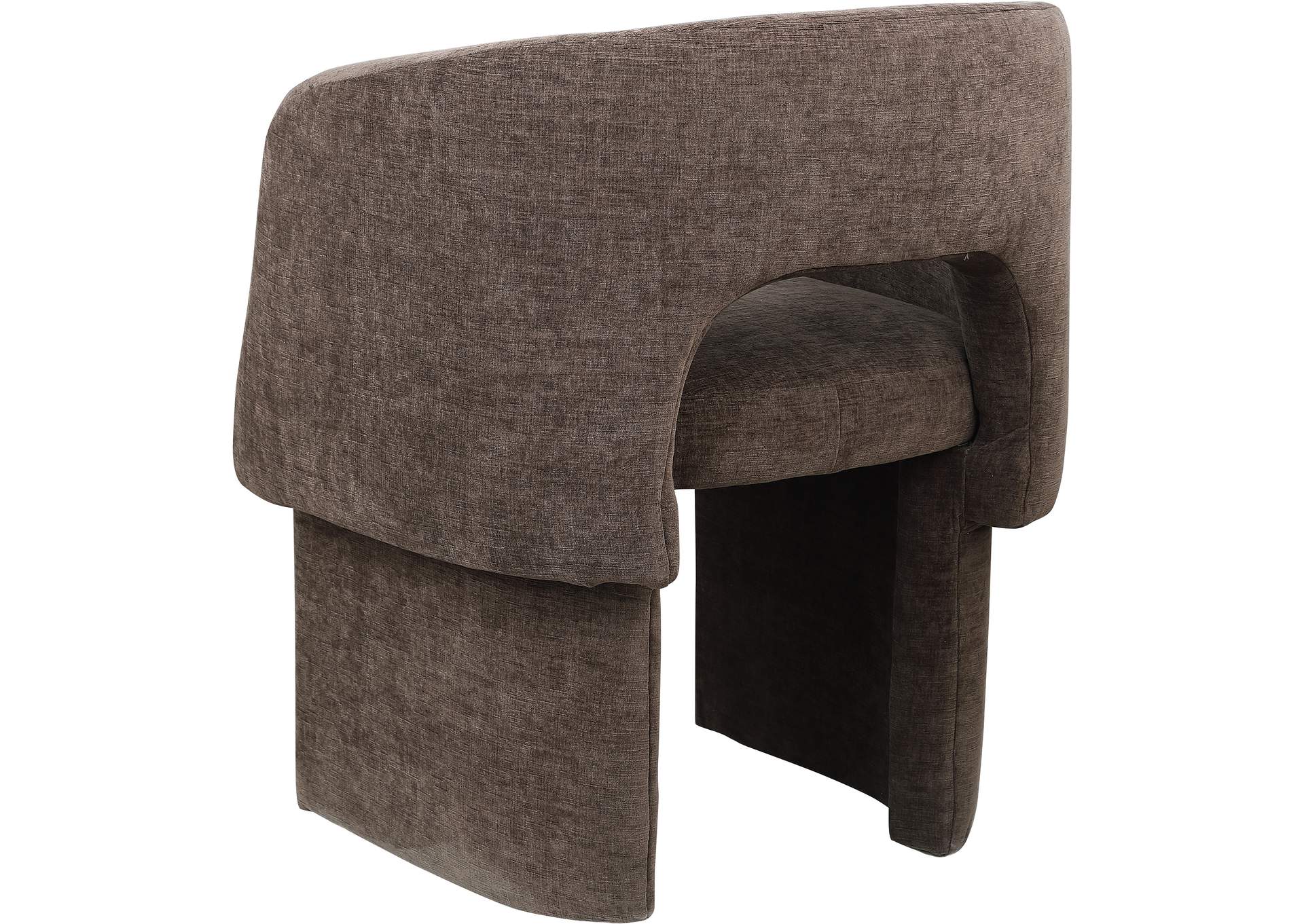 Emmet Brown Chenille Fabric Dining Chair - Accent Chair,Meridian Furniture