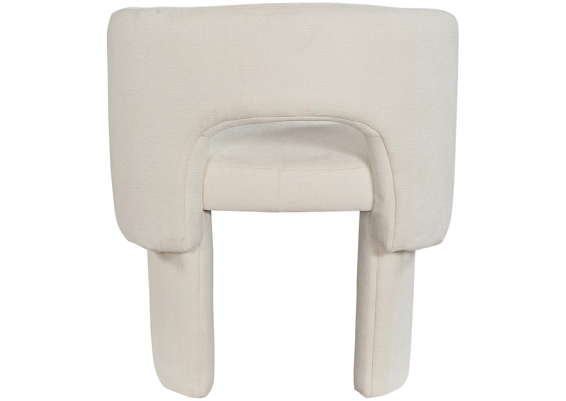 Emmet Cream Chenille Fabric Dining Chair - Accent Chair,Meridian Furniture