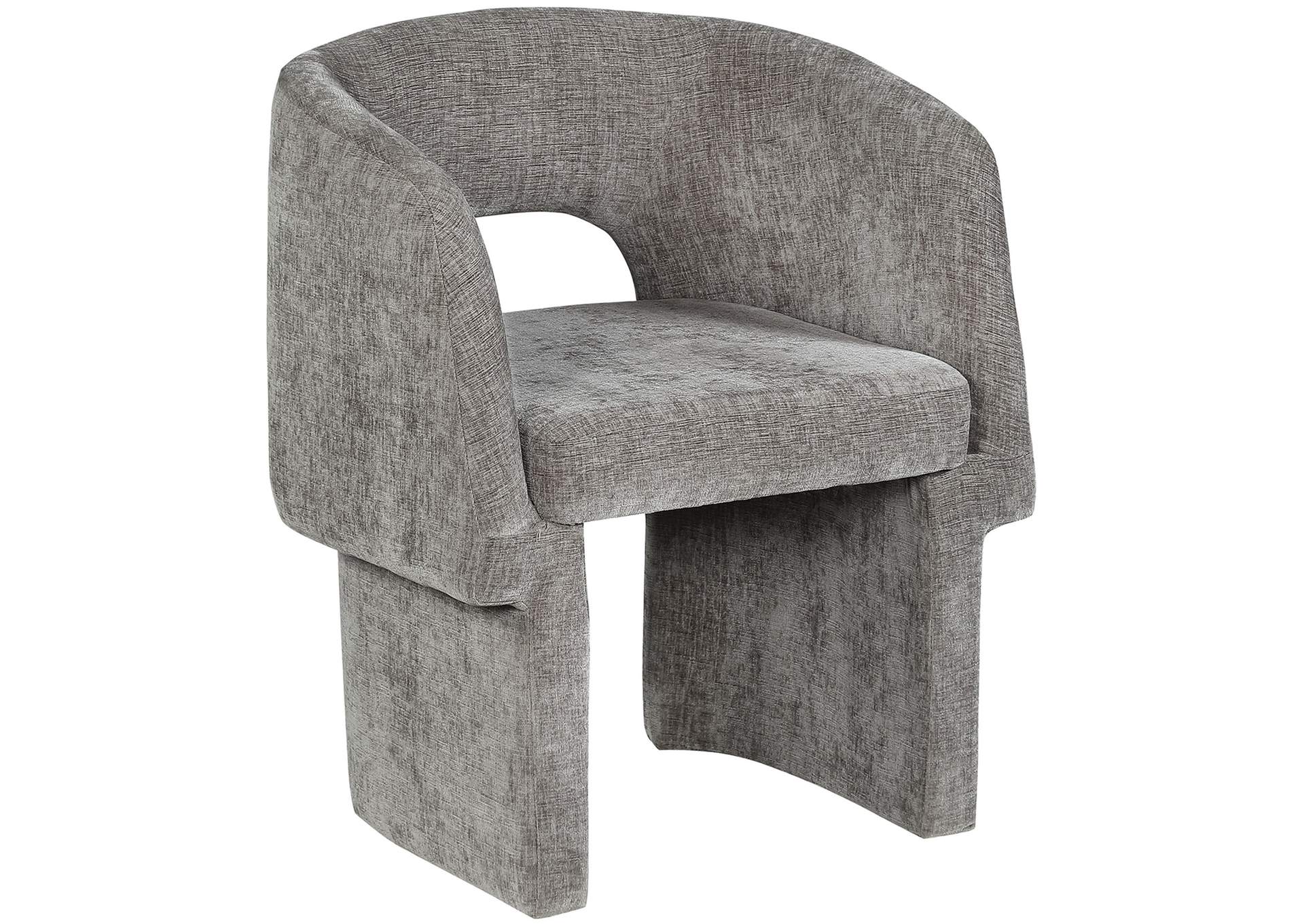 Emmet Grey Chenille Fabric Dining Chair - Accent Chair,Meridian Furniture