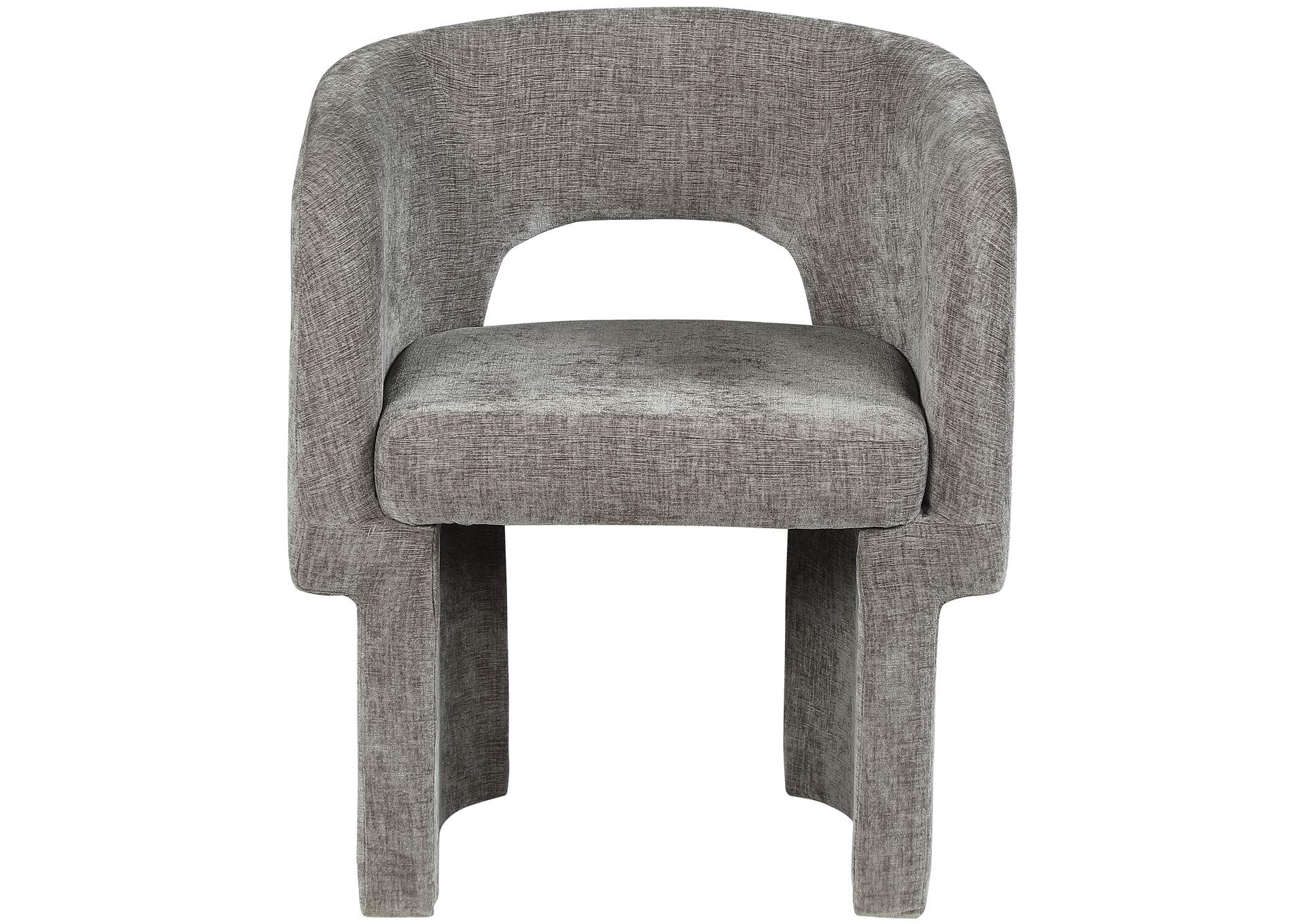 Emmet Grey Chenille Fabric Dining Chair - Accent Chair,Meridian Furniture
