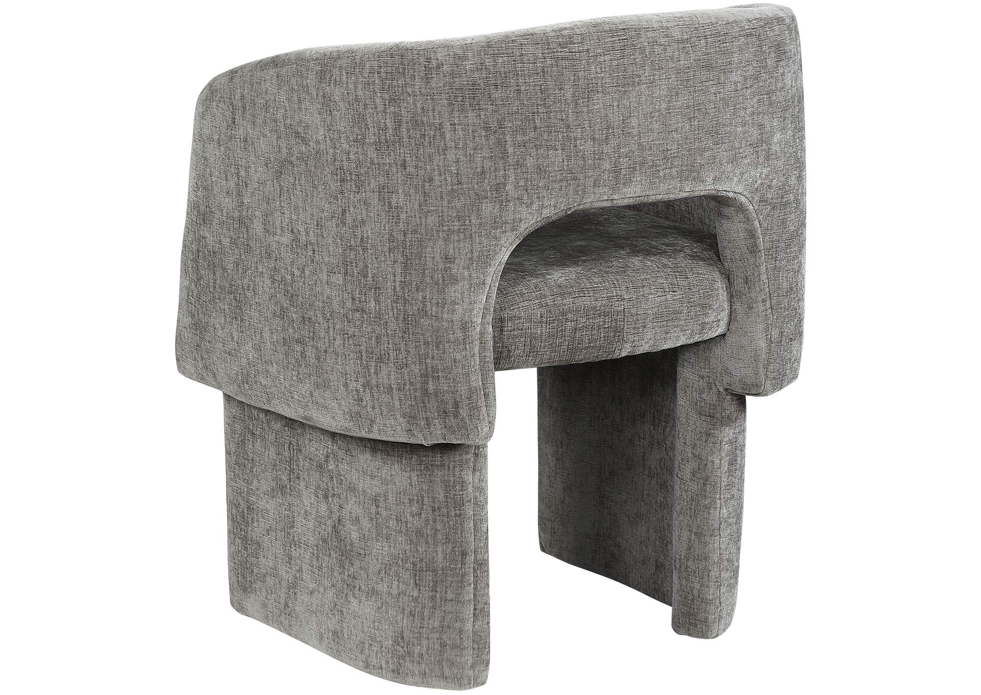 Emmet Grey Chenille Fabric Dining Chair - Accent Chair,Meridian Furniture