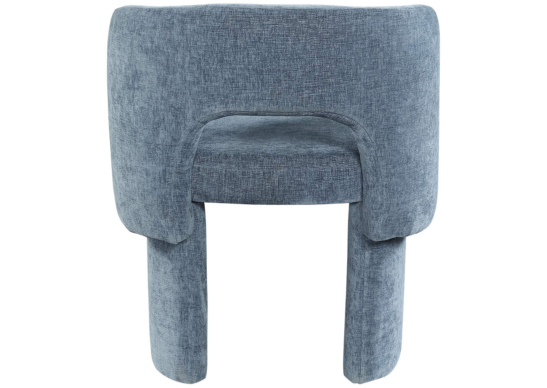 Emmet Light Blue Chenille Fabric Dining Chair - Accent Chair,Meridian Furniture