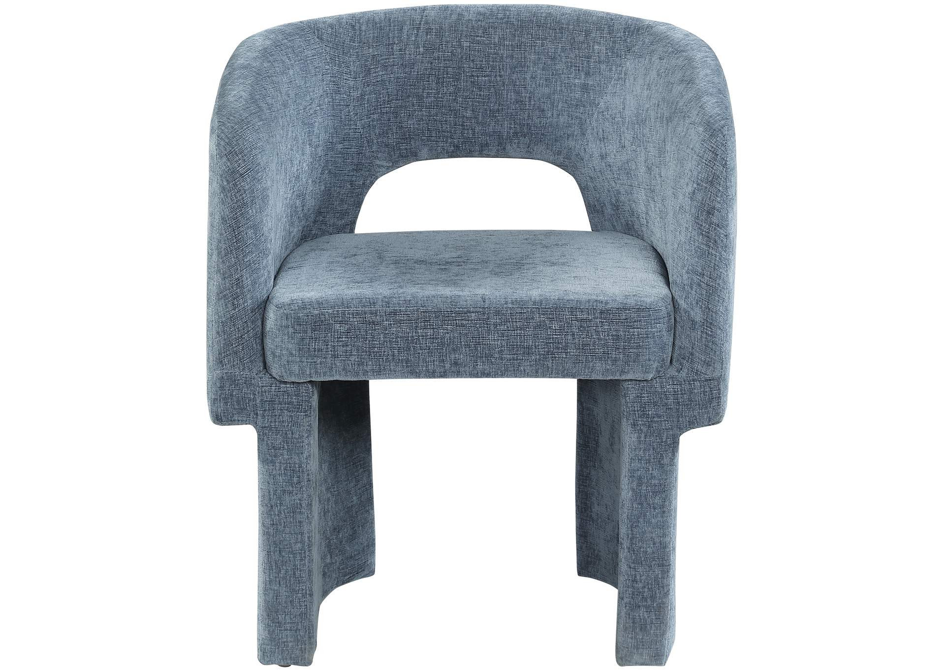 Emmet Light Blue Chenille Fabric Dining Chair - Accent Chair,Meridian Furniture