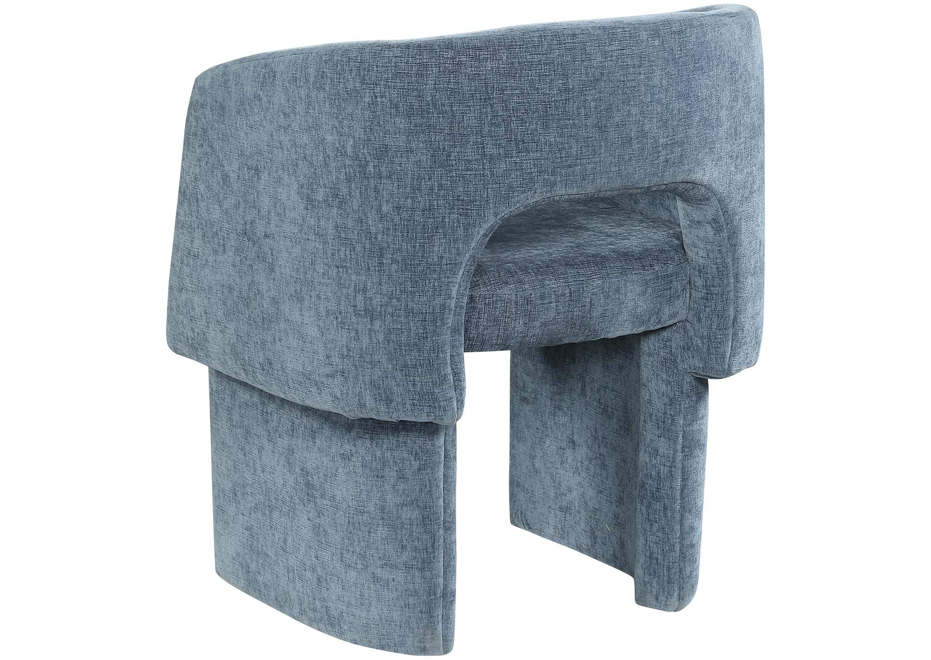 Emmet Light Blue Chenille Fabric Dining Chair - Accent Chair,Meridian Furniture