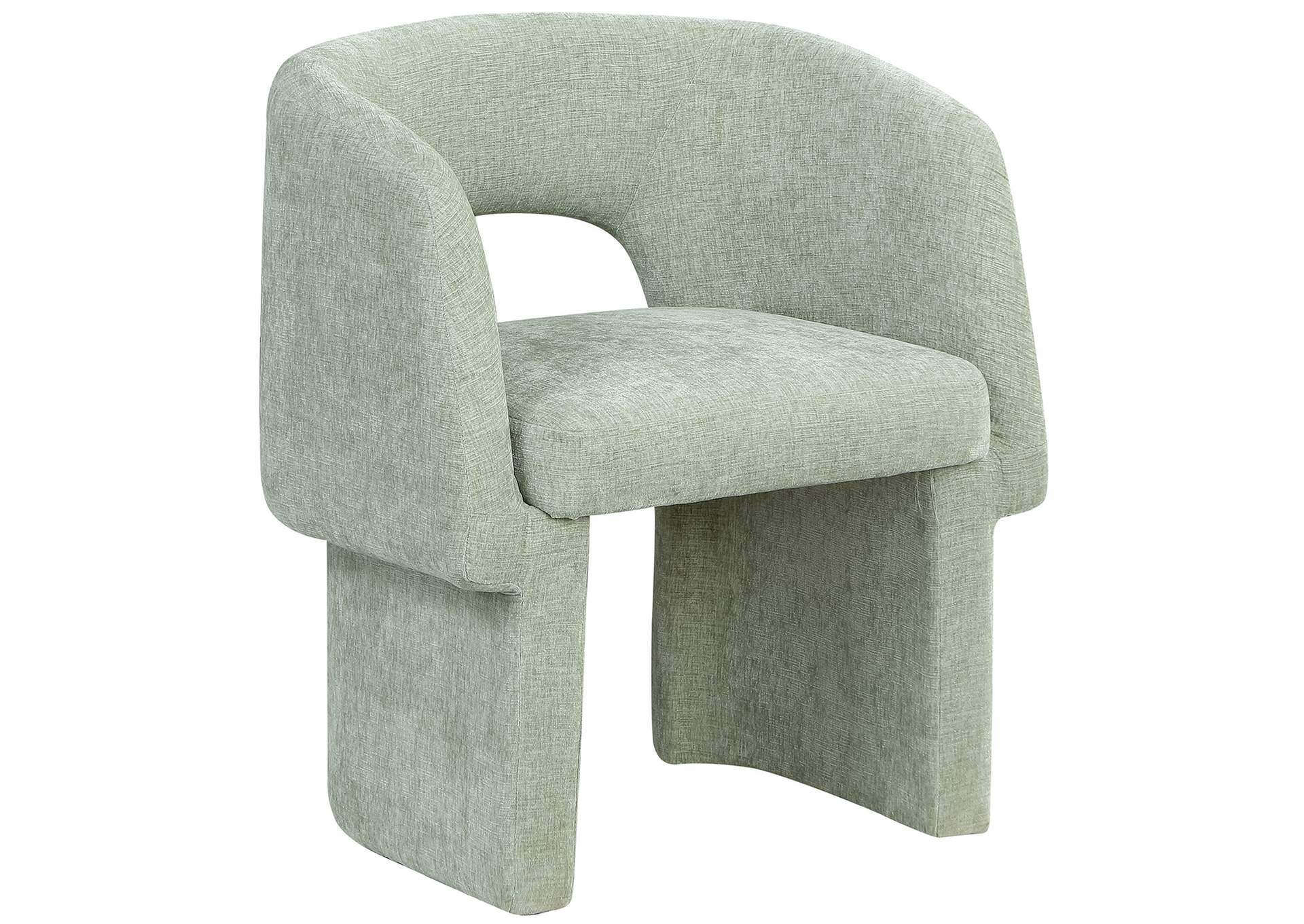Emmet Mint Chenille Fabric Dining Chair - Accent Chair,Meridian Furniture