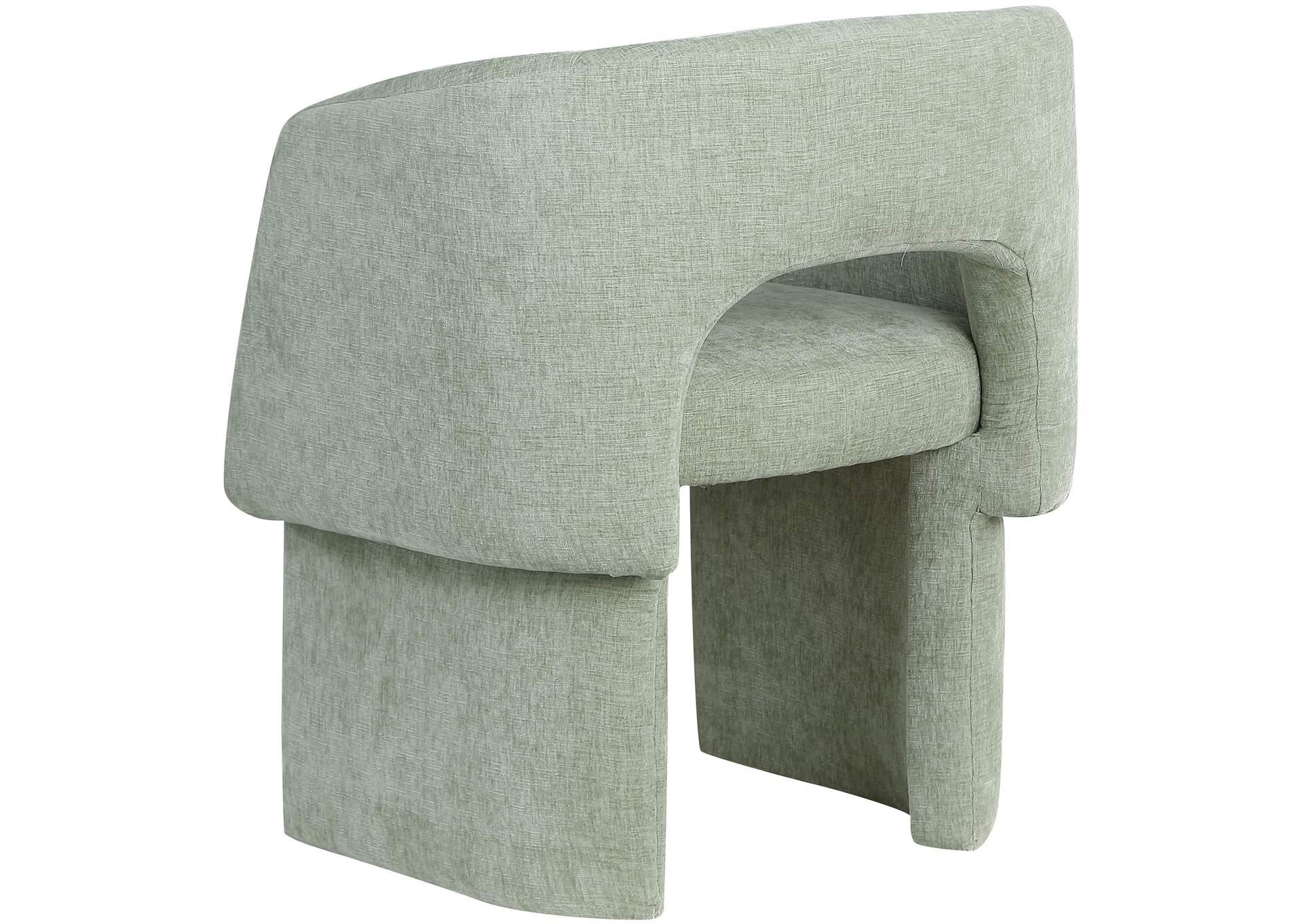 Emmet Mint Chenille Fabric Dining Chair - Accent Chair,Meridian Furniture