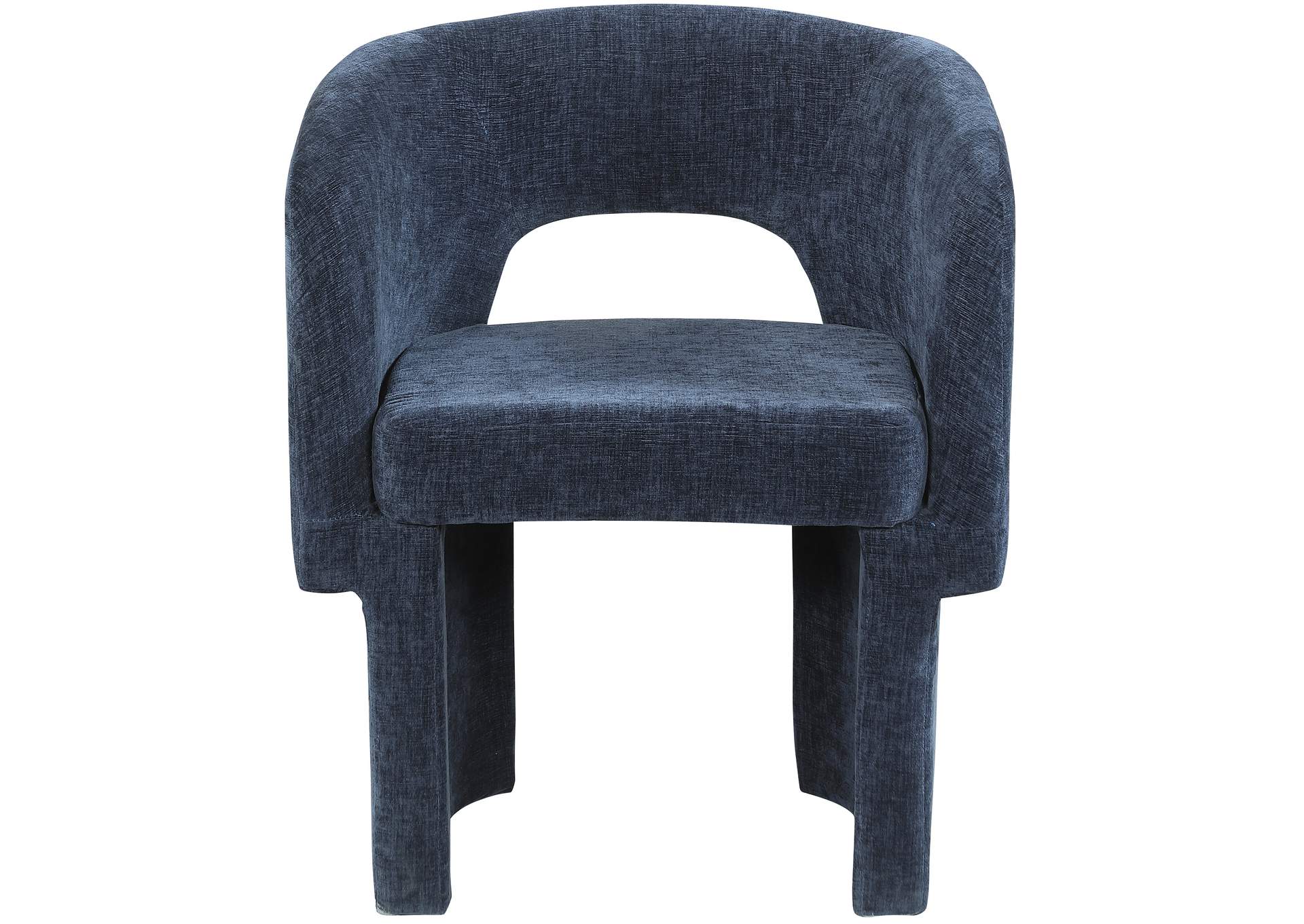 Emmet Navy Chenille Fabric Dining Chair - Accent Chair,Meridian Furniture