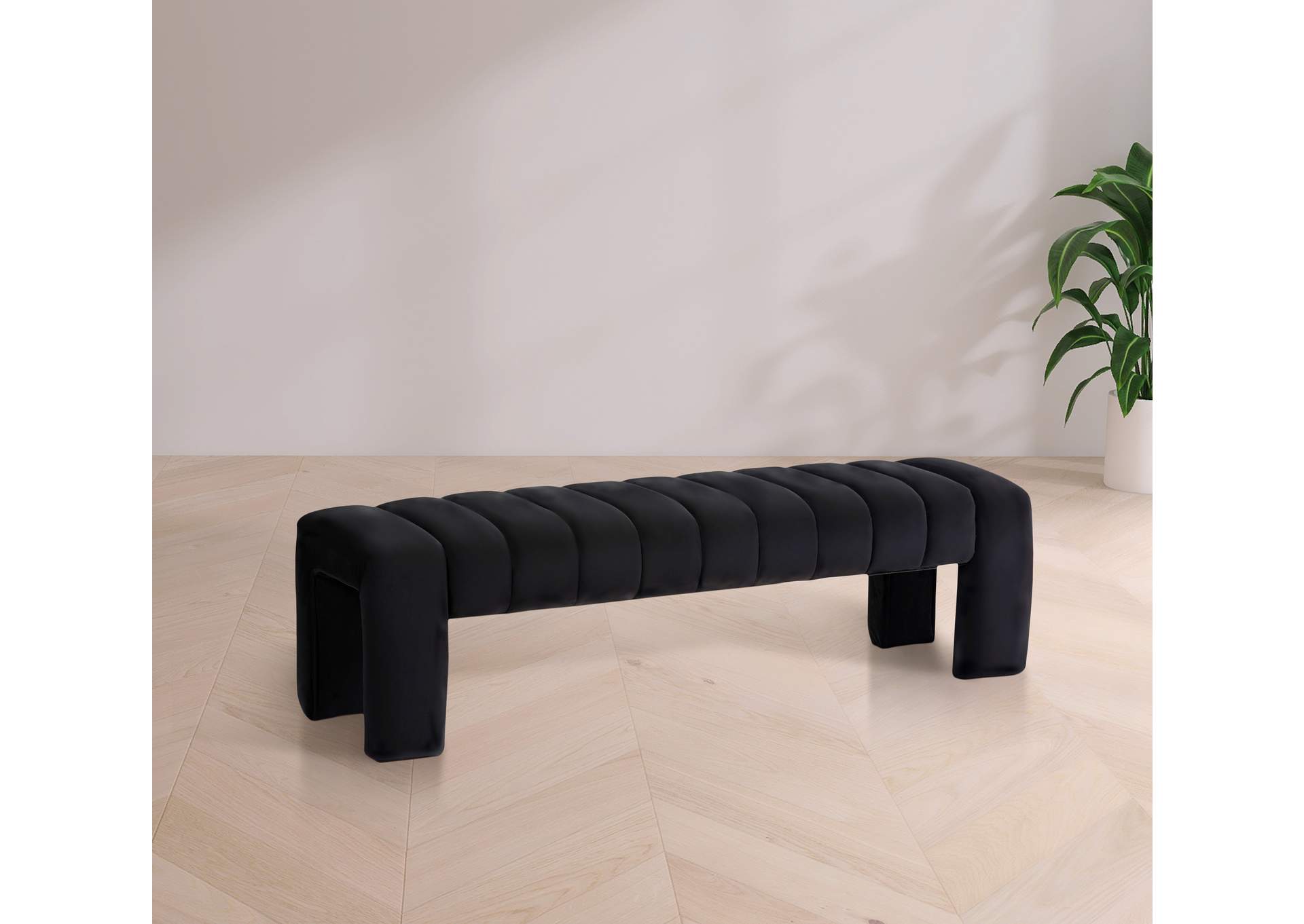 Andaz Black Bench,Meridian Furniture