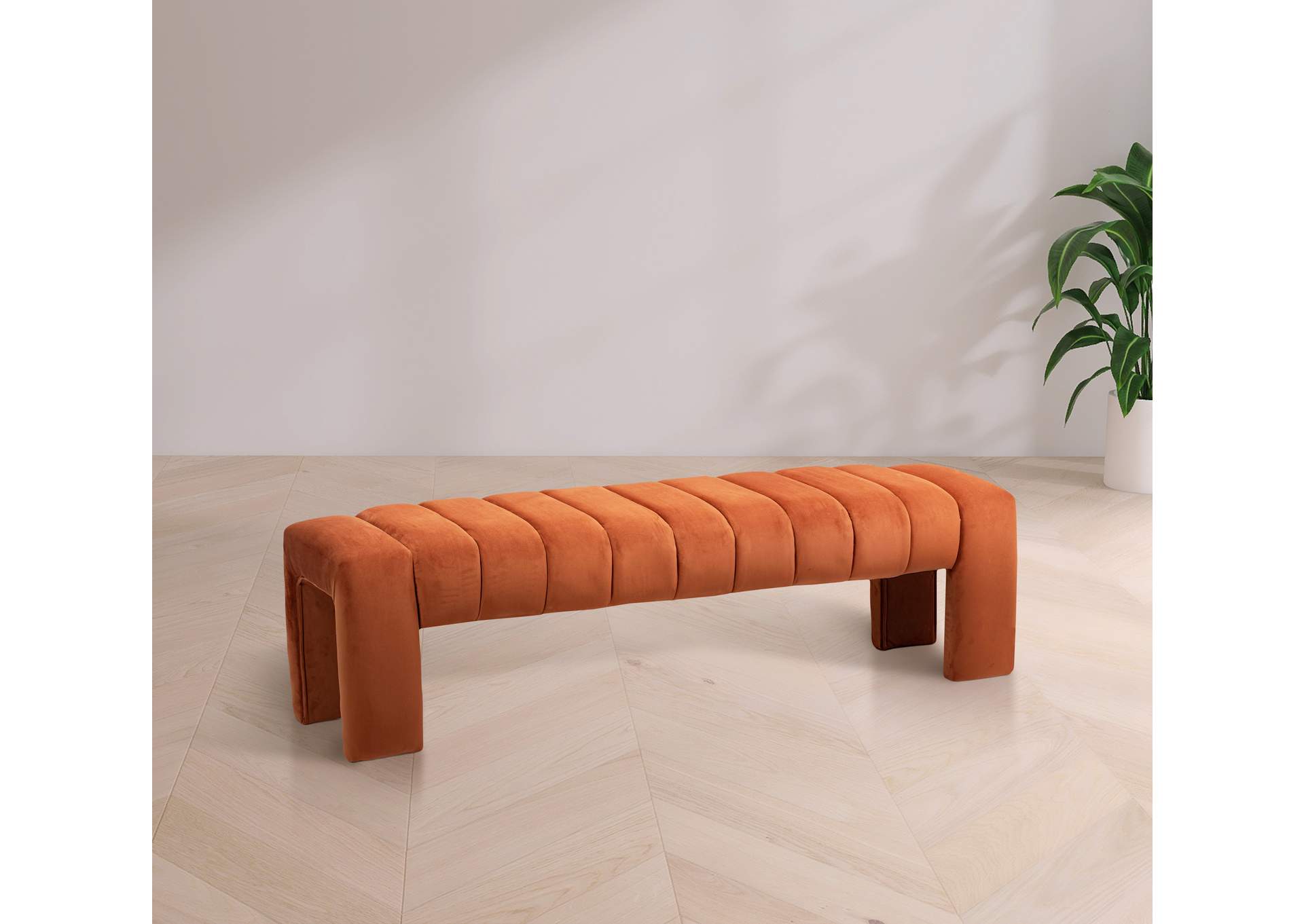Andaz Cognac Bench,Meridian Furniture