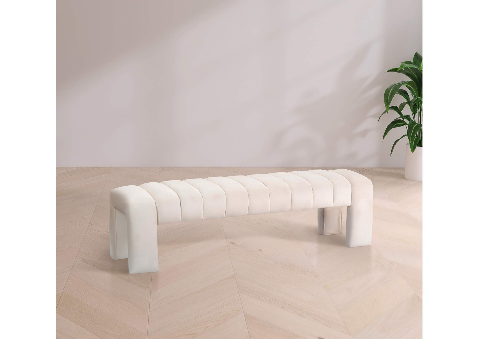 Andaz Cream Bench,Meridian Furniture