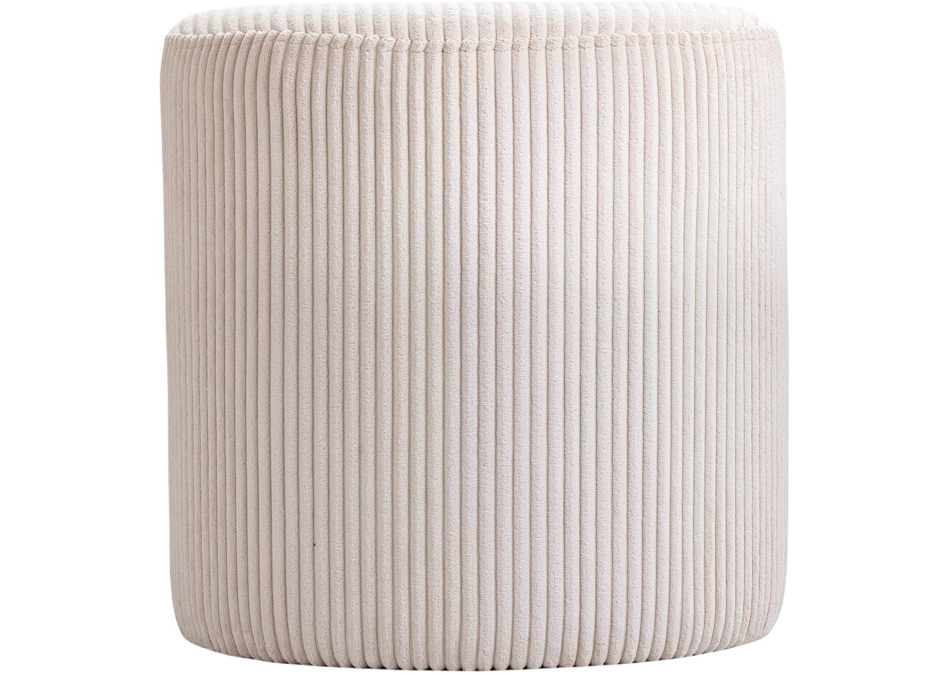 Roy Beige Microsuede Fabric Ottoman - Stool,Meridian Furniture