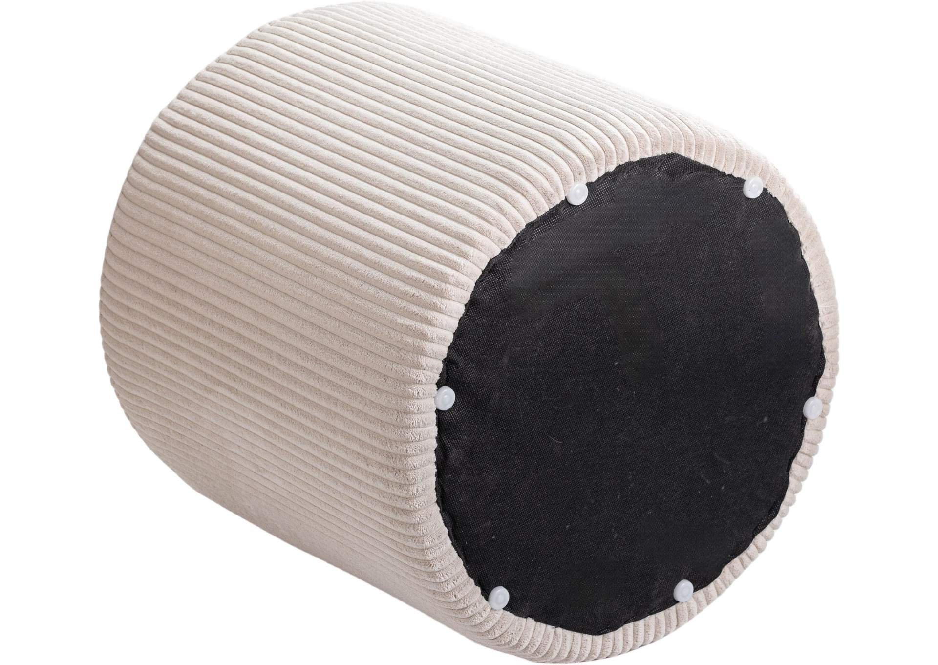 Roy Beige Microsuede Fabric Ottoman - Stool,Meridian Furniture