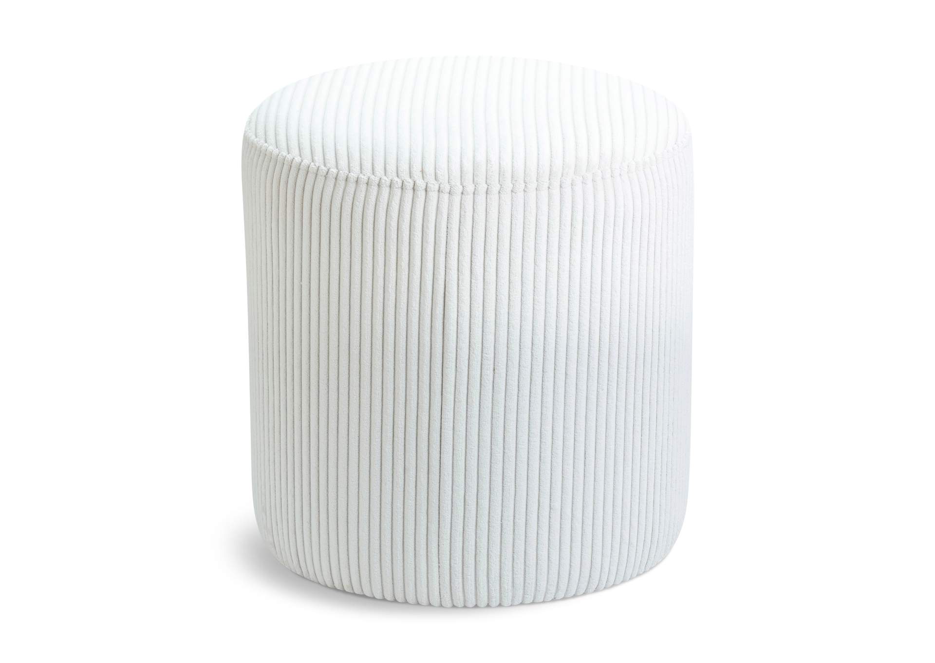 Roy Cream Microsuede Fabric Ottoman - Stool,Meridian Furniture