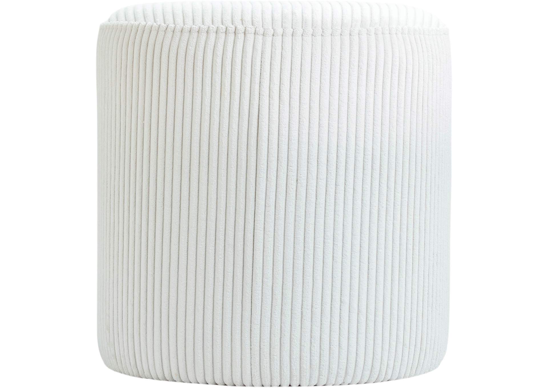 Roy Cream Microsuede Fabric Ottoman - Stool,Meridian Furniture