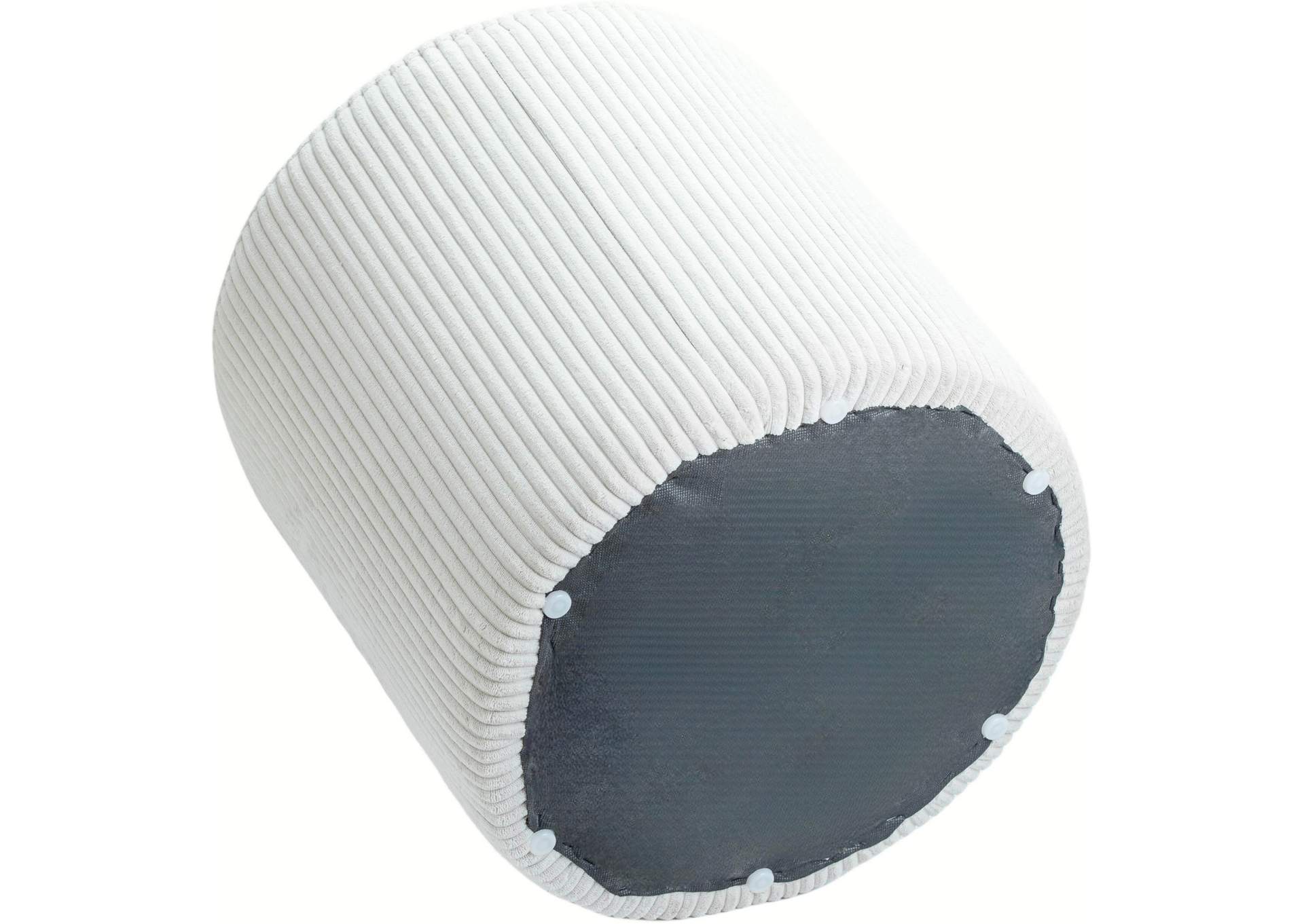 Roy Cream Microsuede Fabric Ottoman - Stool,Meridian Furniture