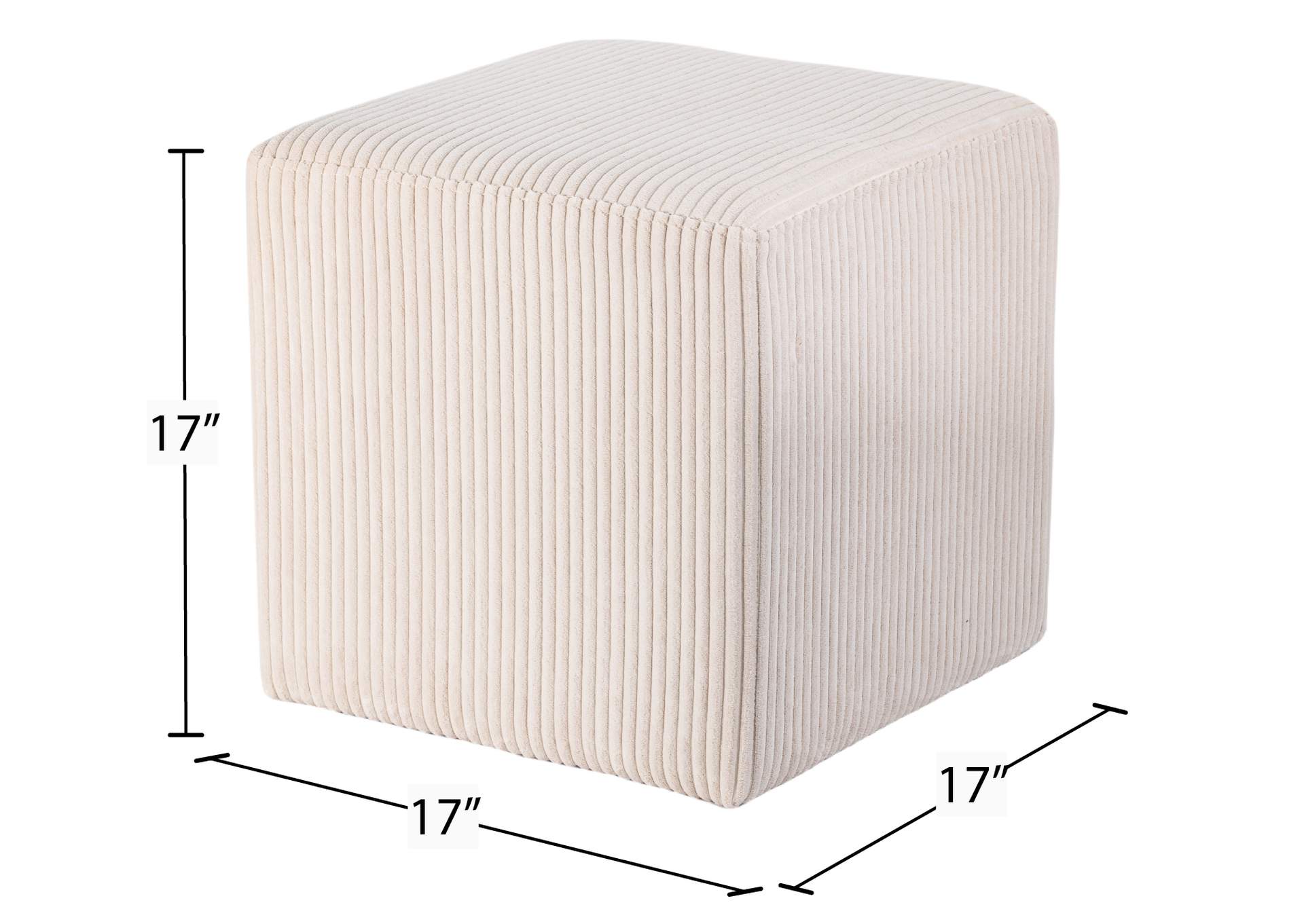 Roy Beige Microsuede Fabric Ottoman - Stool,Meridian Furniture