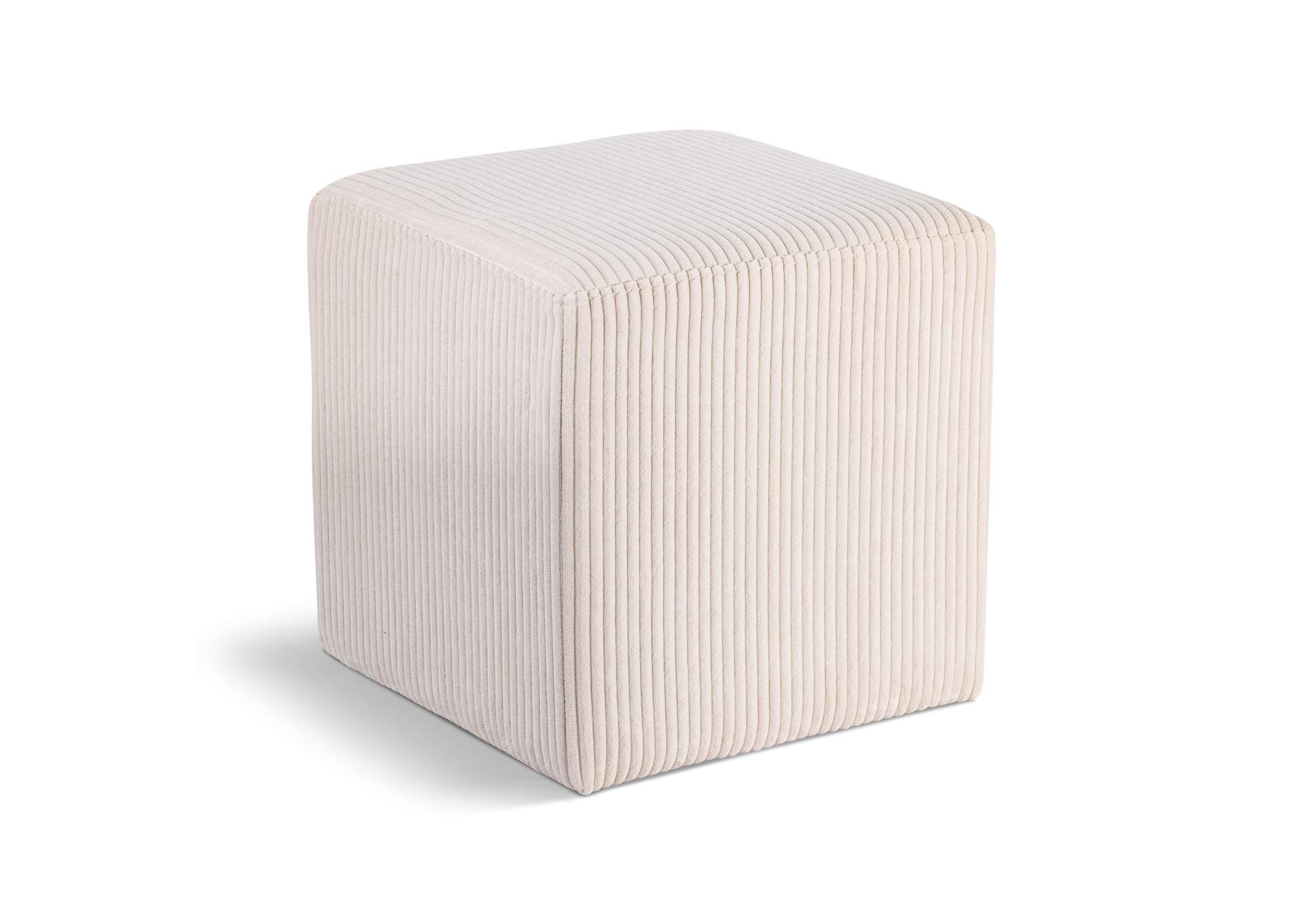 Roy Beige Microsuede Fabric Ottoman - Stool,Meridian Furniture