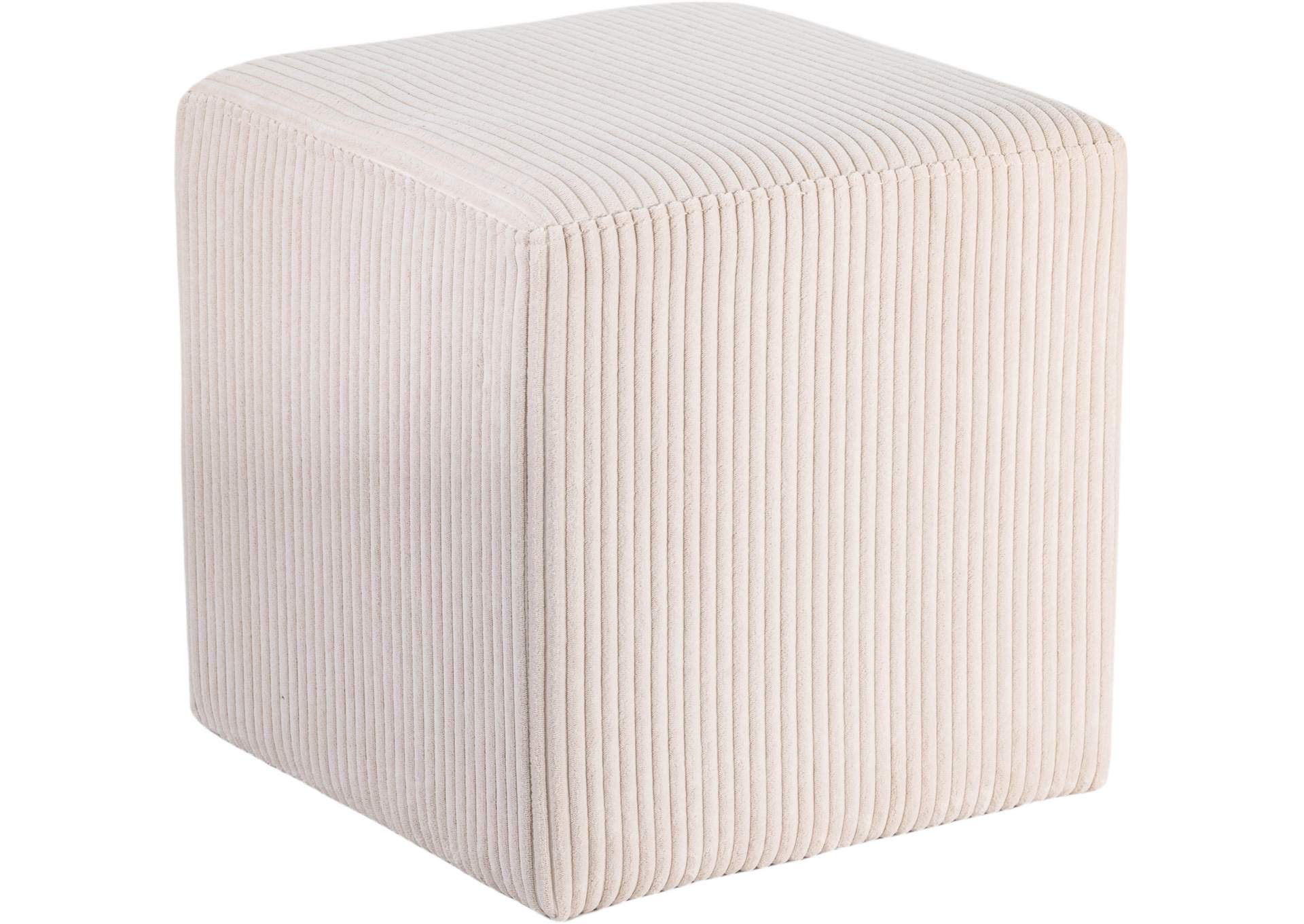 Roy Beige Microsuede Fabric Ottoman - Stool,Meridian Furniture
