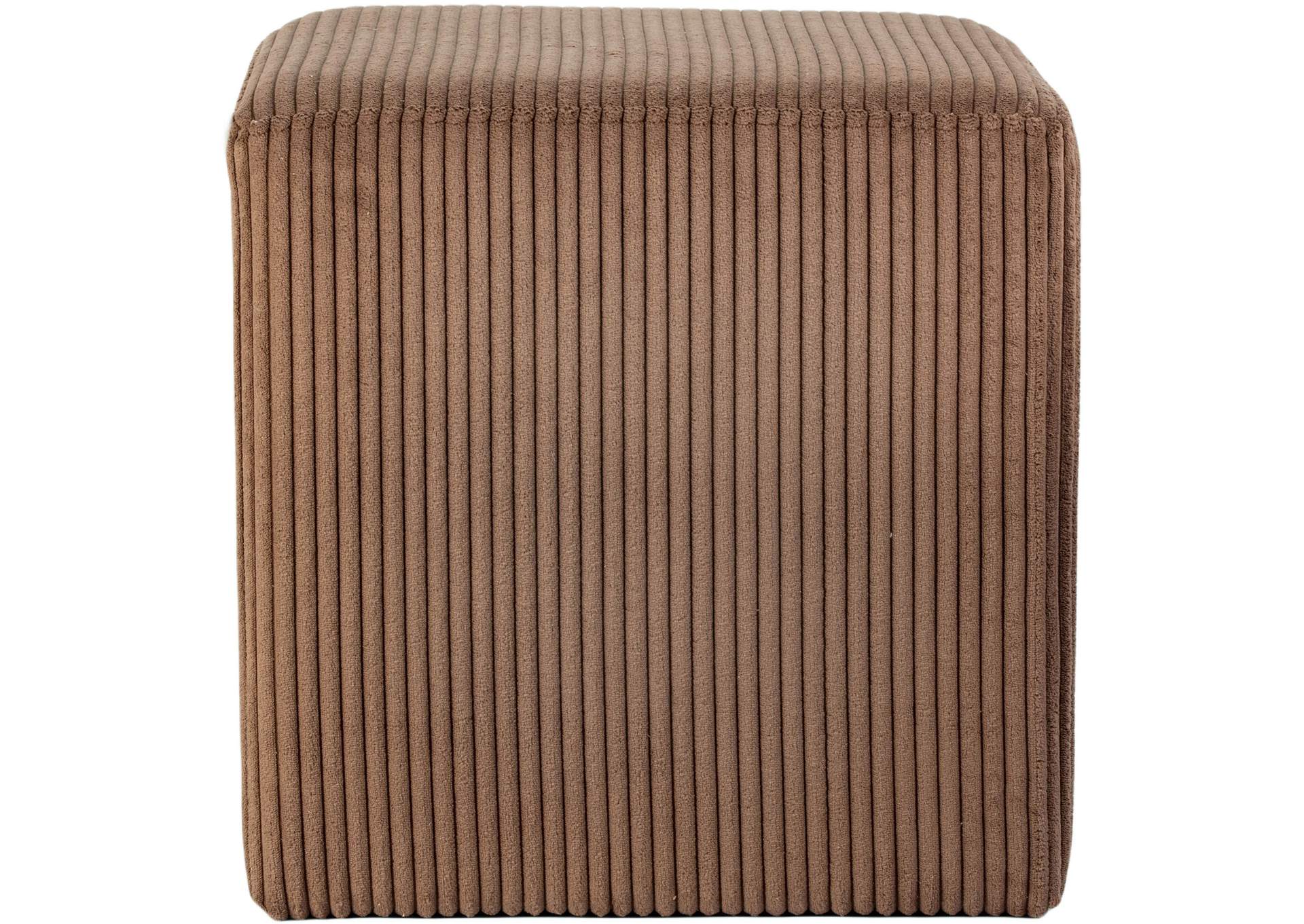 Roy Brown Microsuede Fabric Ottoman - Stool,Meridian Furniture