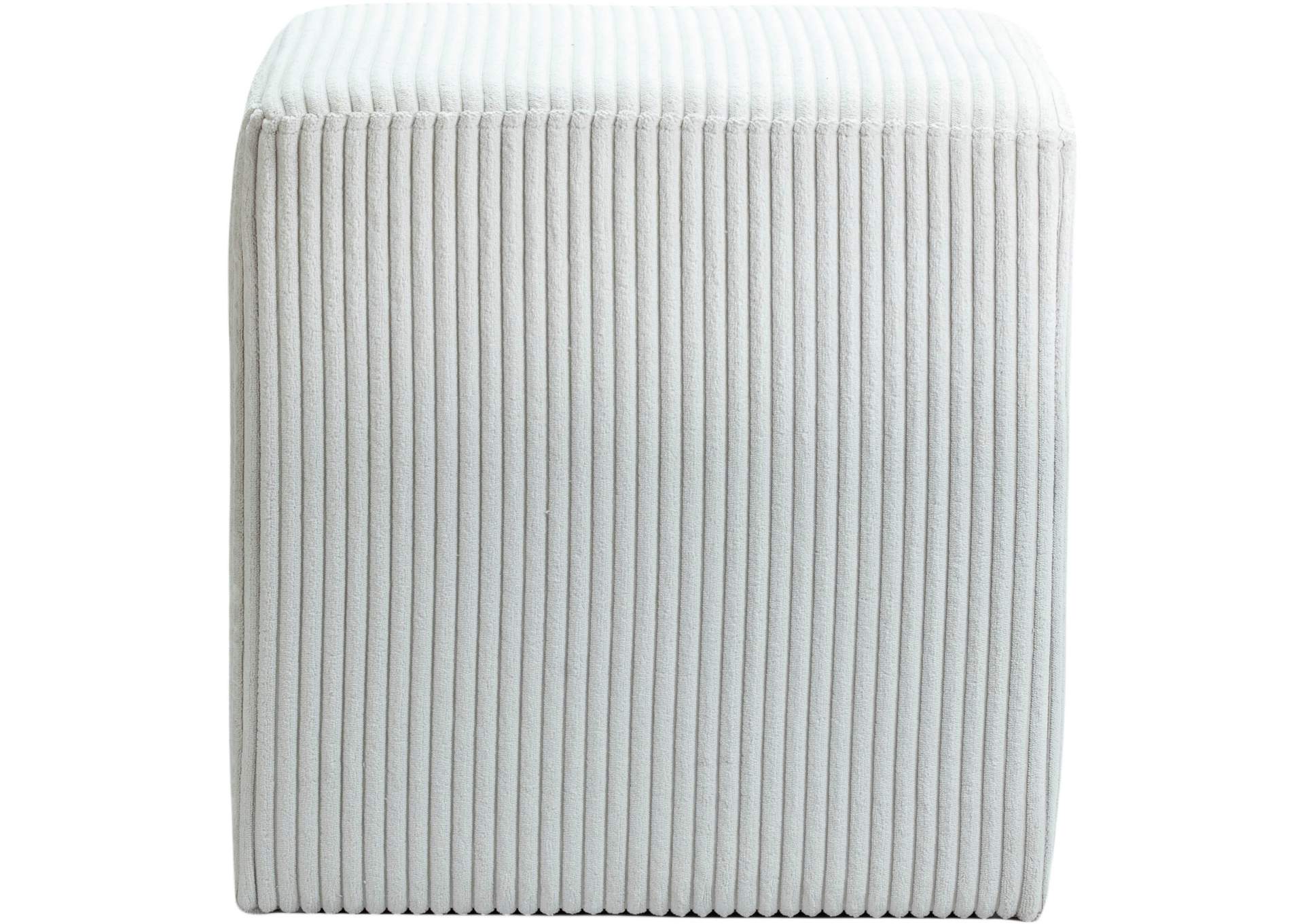 Roy Cream Microsuede Fabric Ottoman - Stool,Meridian Furniture