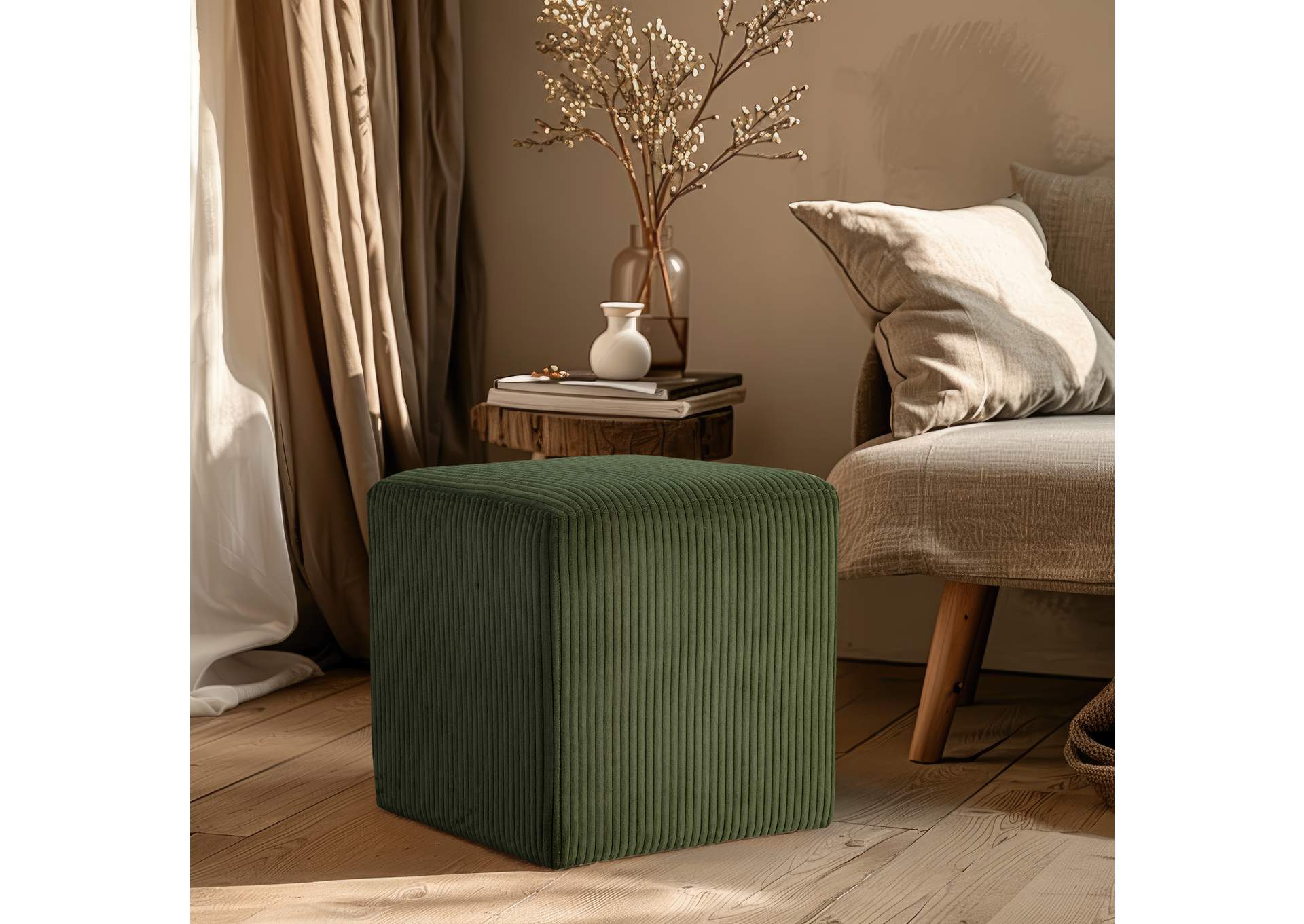 Roy Green Microsuede Fabric Ottoman - Stool,Meridian Furniture