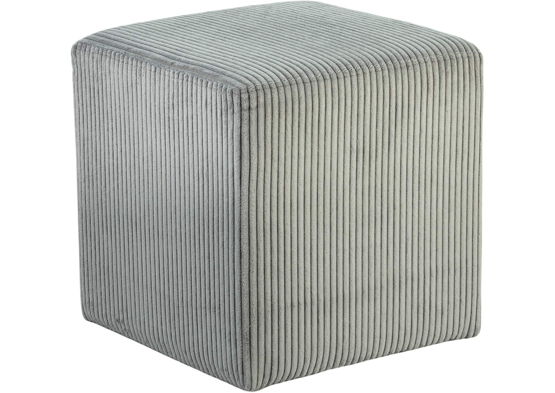 Roy Grey Microsuede Fabric Ottoman - Stool,Meridian Furniture