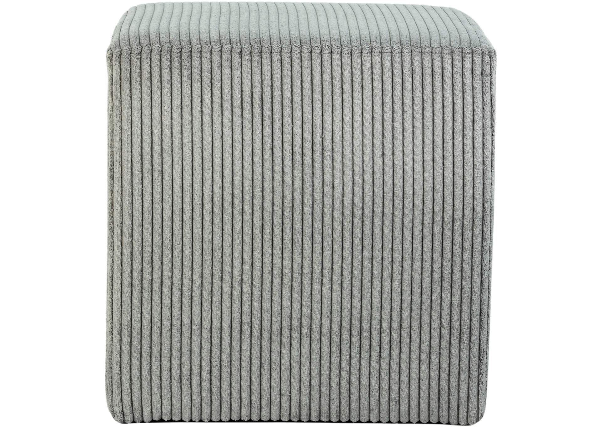 Roy Grey Microsuede Fabric Ottoman - Stool,Meridian Furniture