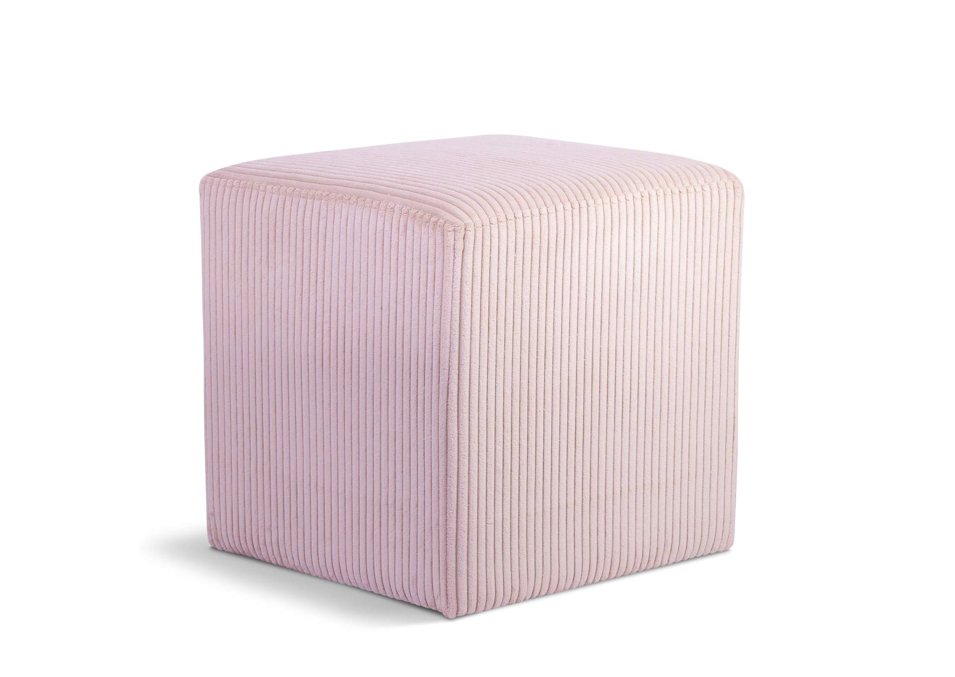 Roy Pink Microsuede Fabric Ottoman - Stool,Meridian Furniture