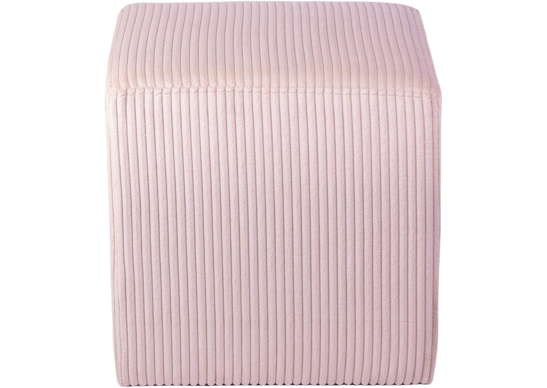 Roy Pink Microsuede Fabric Ottoman - Stool,Meridian Furniture