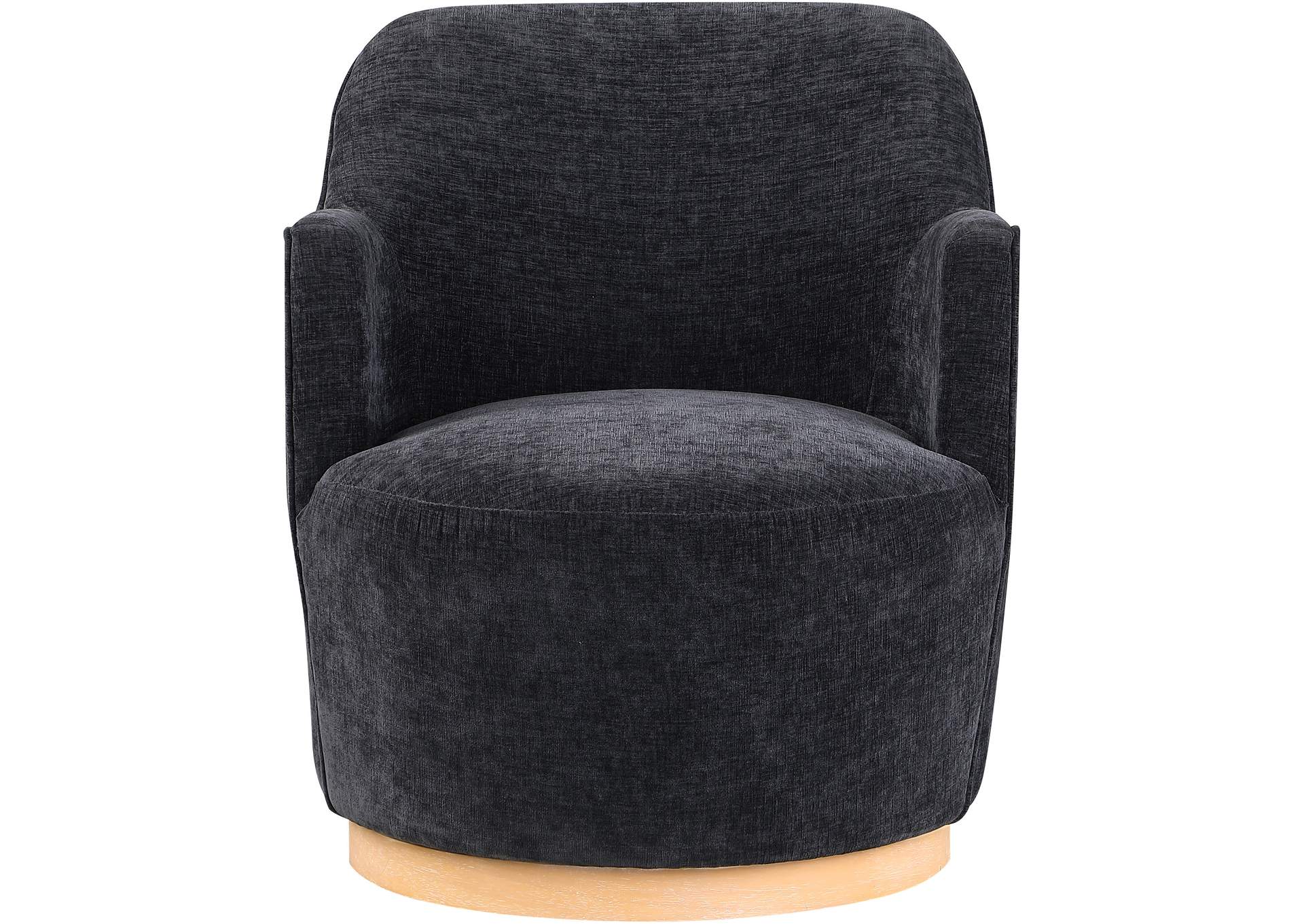Clarita Black Chenille Fabric Swivel Accent Chair,Meridian Furniture