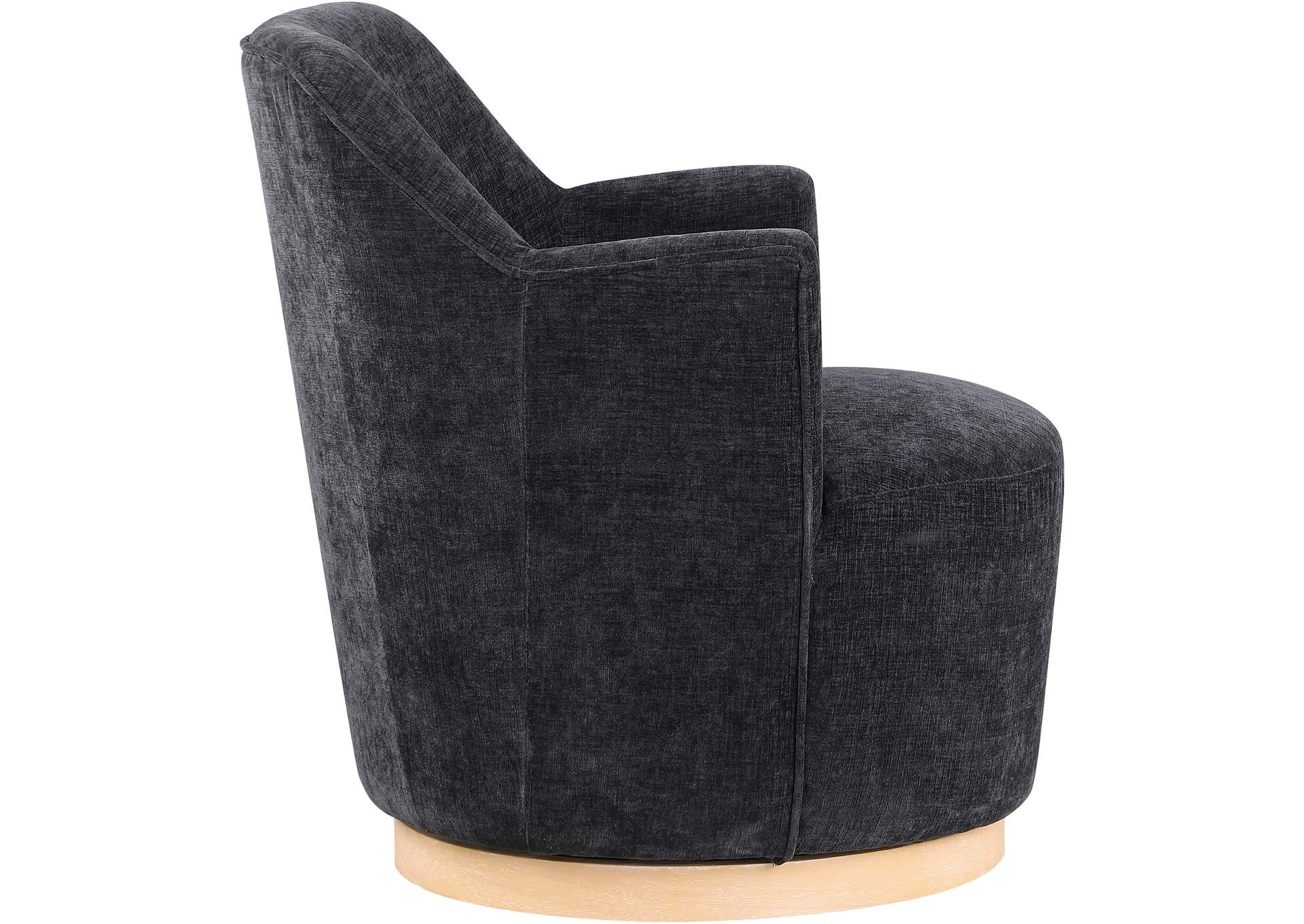 Clarita Black Chenille Fabric Swivel Accent Chair,Meridian Furniture