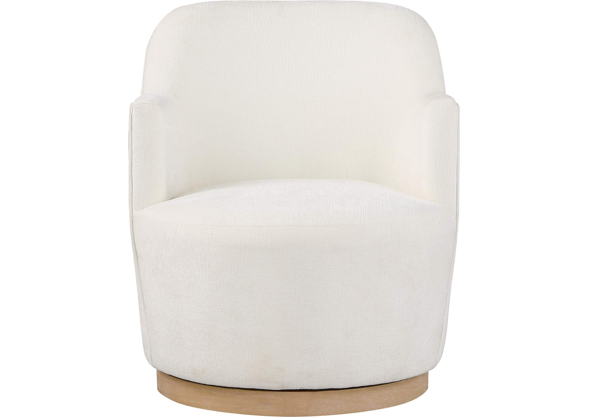 Clarita Cream Chenille Fabric Swivel Accent Chair,Meridian Furniture