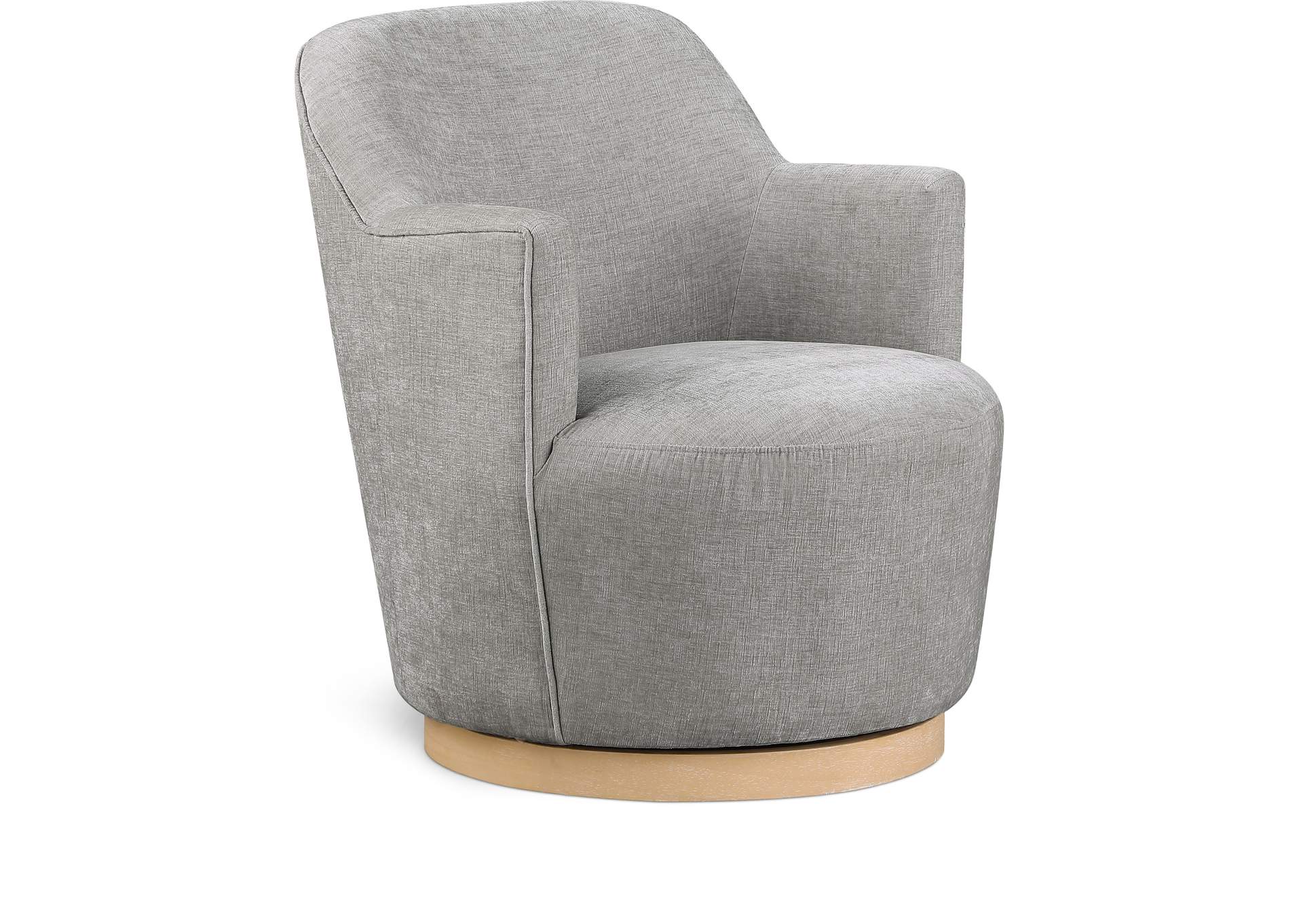 Clarita Light Grey Chenille Fabric Swivel Accent Chair,Meridian Furniture