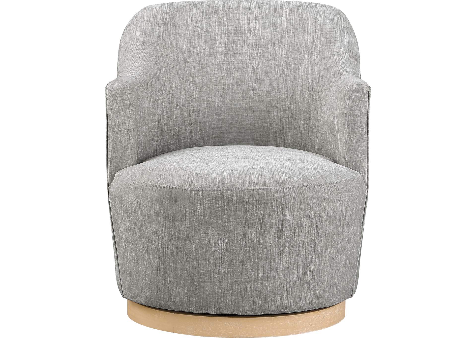 Clarita Light Grey Chenille Fabric Swivel Accent Chair,Meridian Furniture