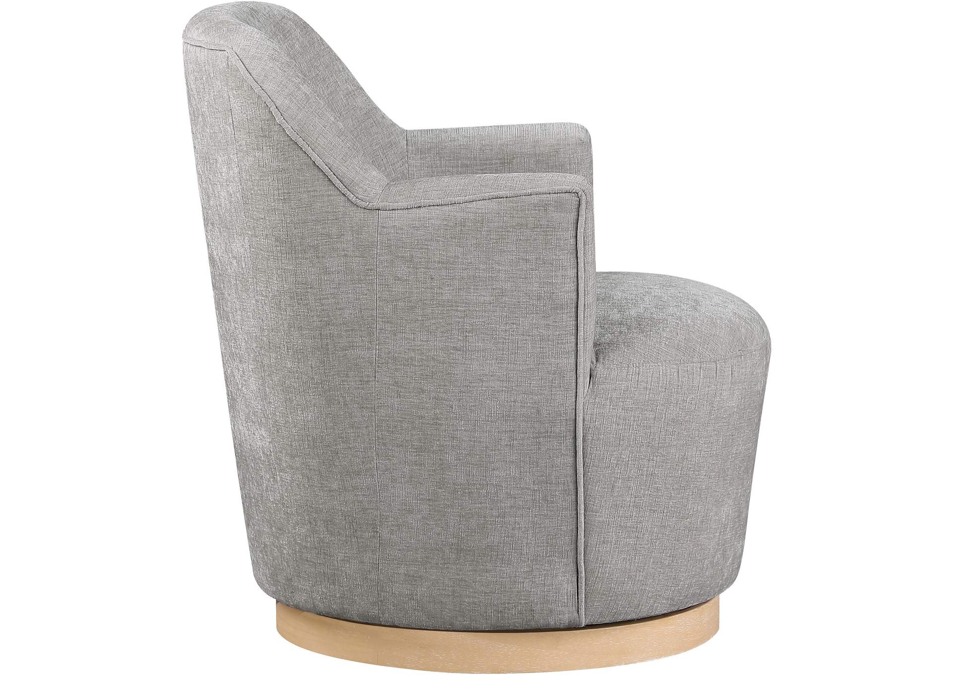 Clarita Light Grey Chenille Fabric Swivel Accent Chair,Meridian Furniture