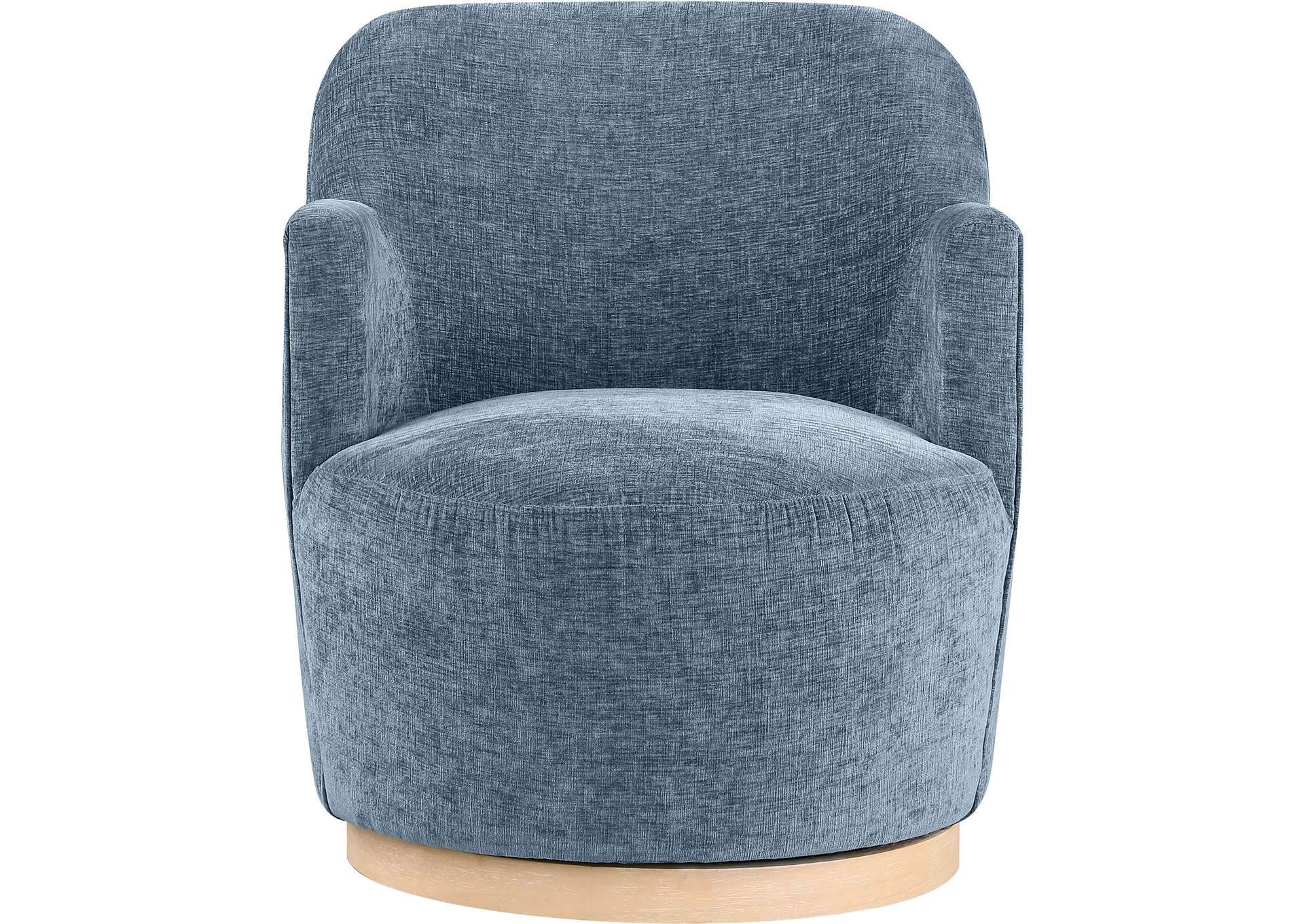 Clarita Light Blue Chenille Fabric Swivel Accent Chair,Meridian Furniture